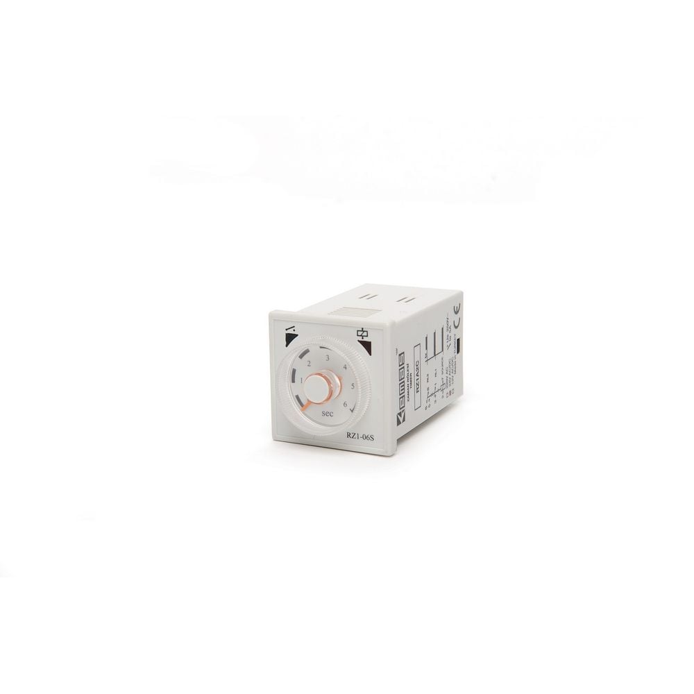 RZ1 Serisi 8 Pin'li 24VAC/DC 1CO+1NO 5A (rezistif) 0,1sn- 6sn Analog Zaman Elektronik Röle