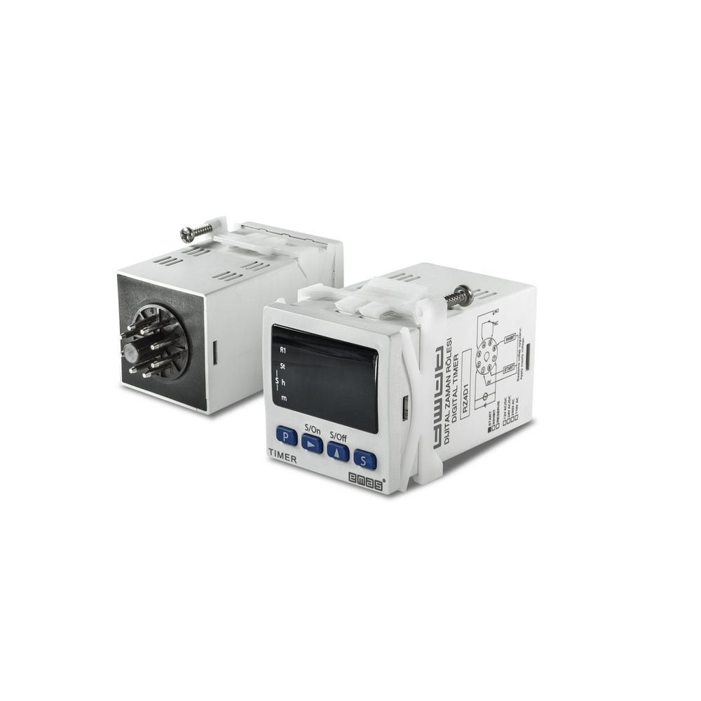 RZ4 Serisi 8 Pin li 24VAC/DC 1CO 5A (rezistif) 0,1sn-99,59Saat Dijital Zaman Elektronik Röle
