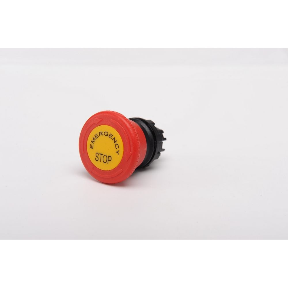 Yedek Acil Stop 40 mm Çevirmeli Etiketli Kırmızı Buton Kafası