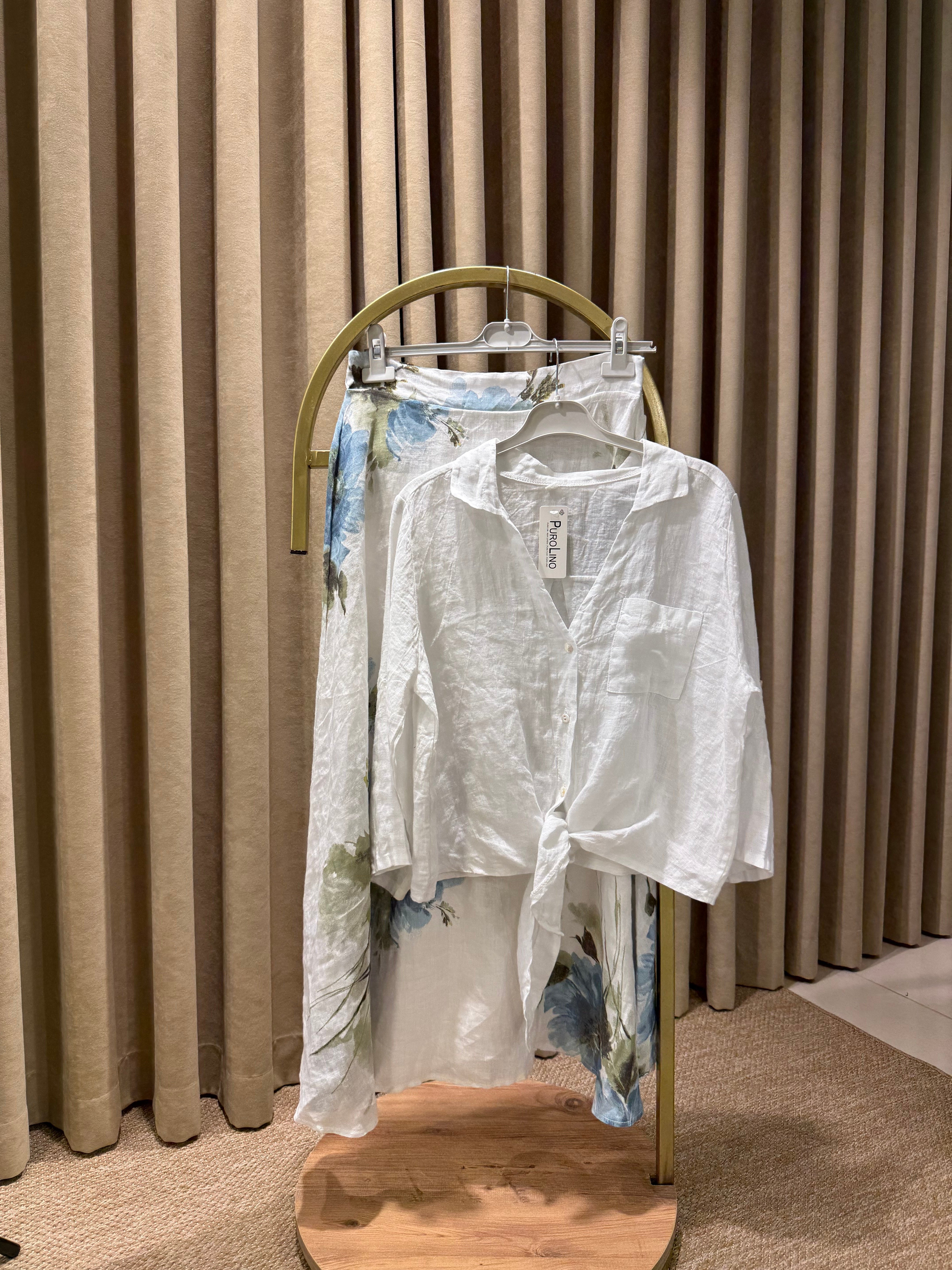Çiçekli Linen Takım