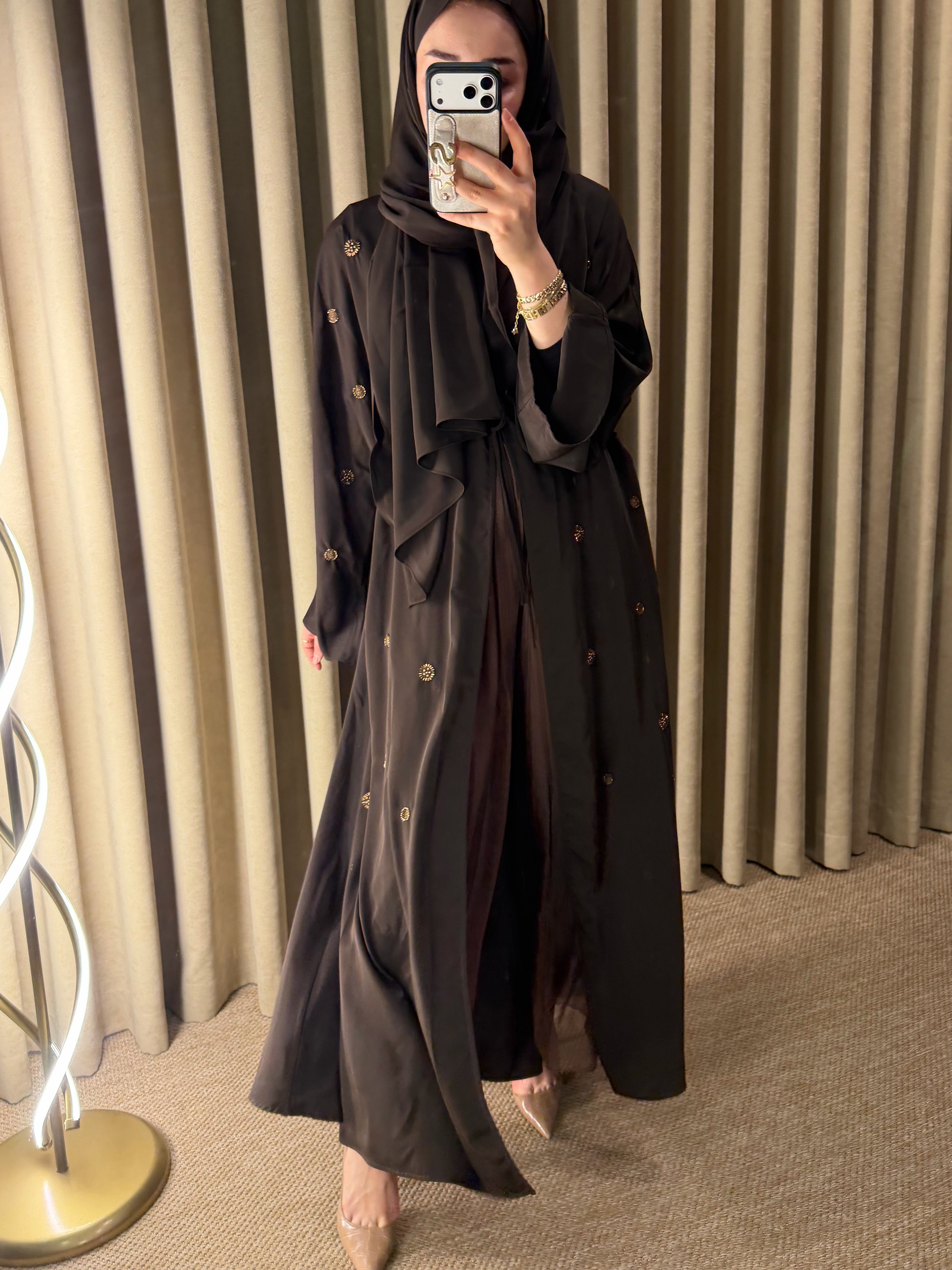 Sedef Abaya Kahverengi 