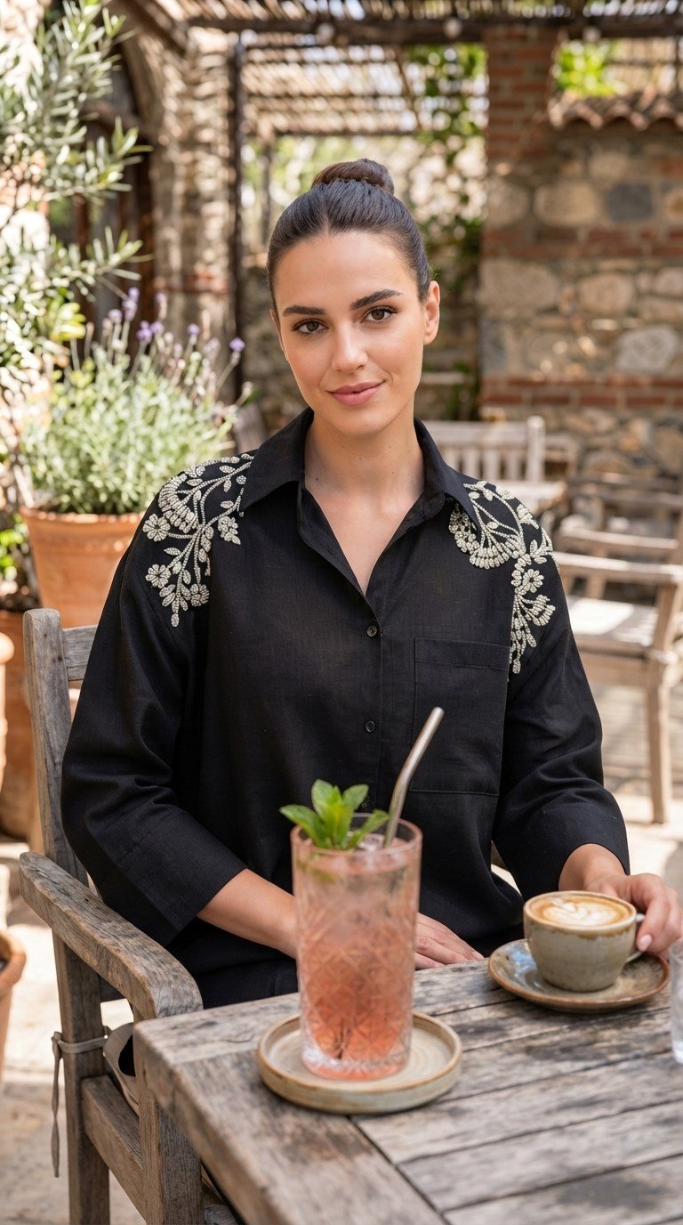 OMUZ DETAYLI MODAL KADIN GÖMLEK