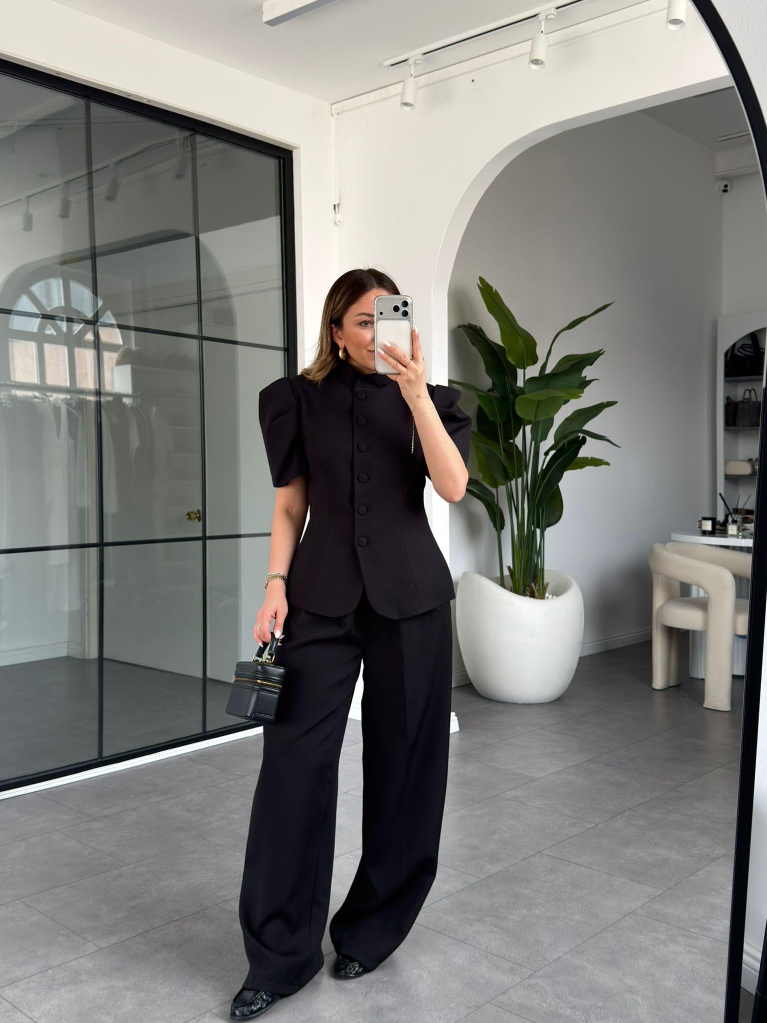 Omuzları Hacimli Ceket Takım 5657