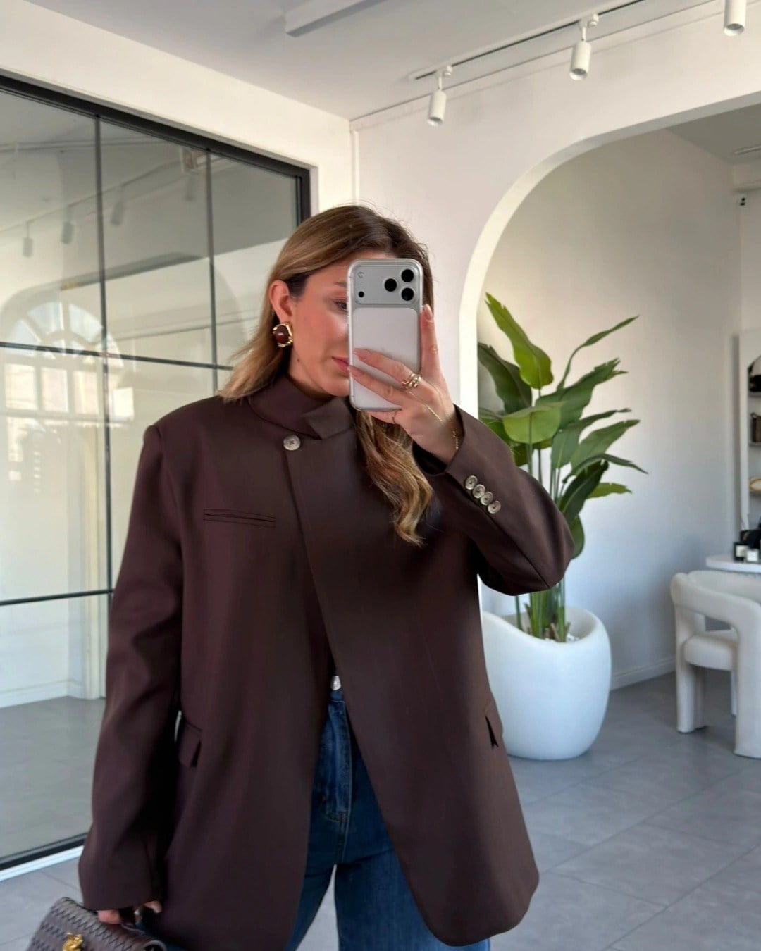 HAKİM YAKA ÇİZGİLİ BLAZER CEKET 9715