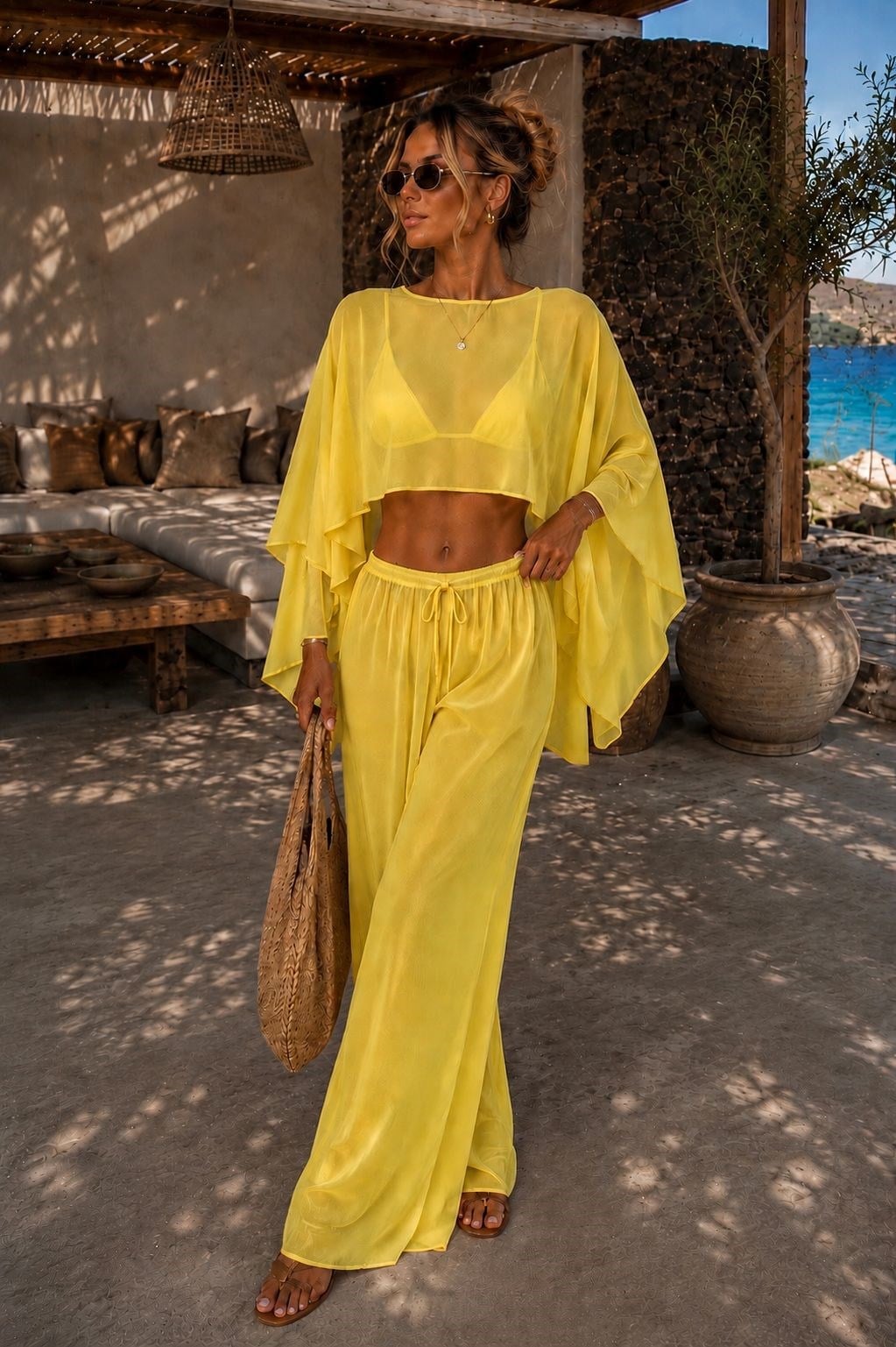 Şifon Bluz Pantolon Beachwear 001