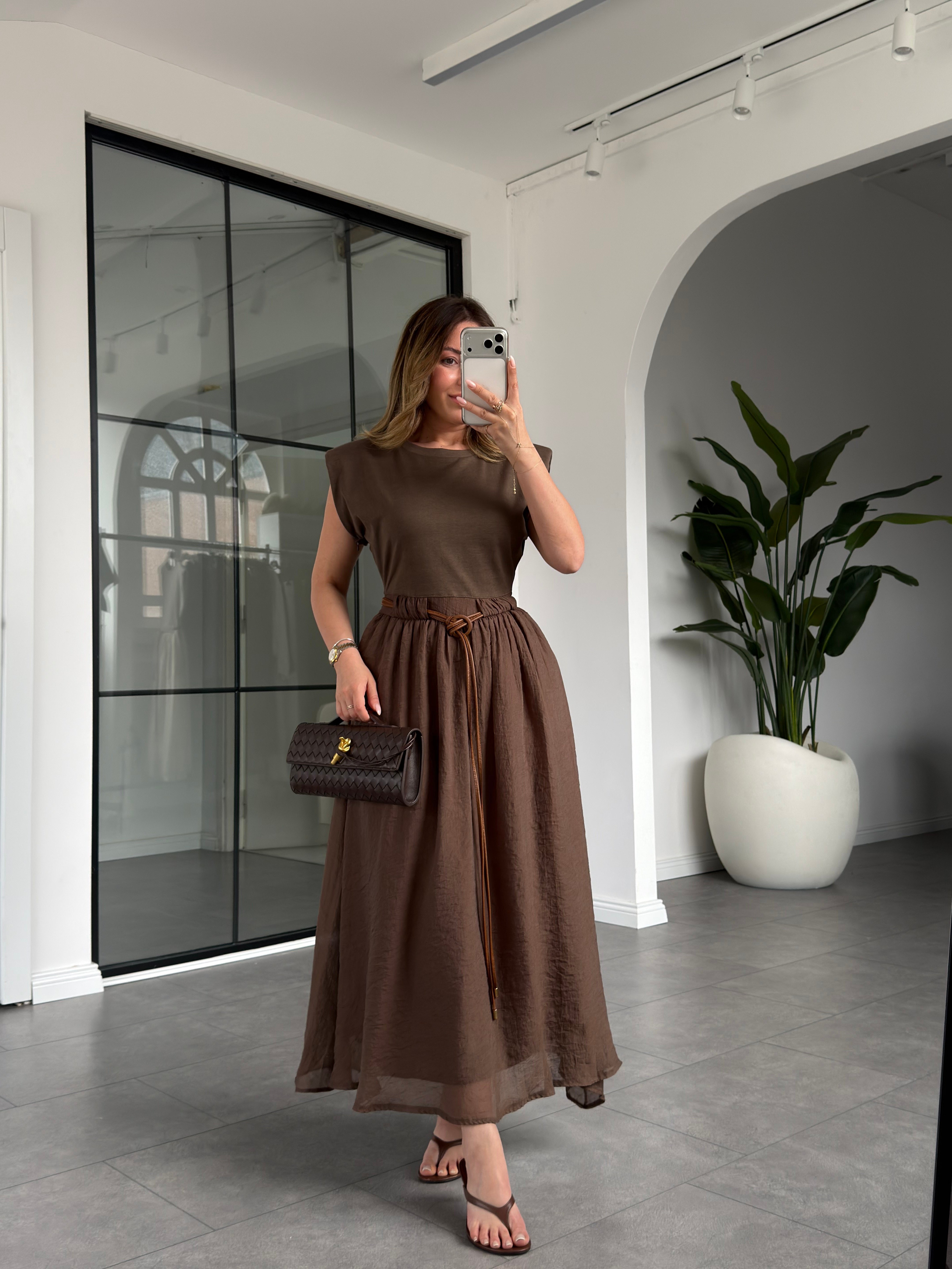 Garnili Kemerli Elbise 0103