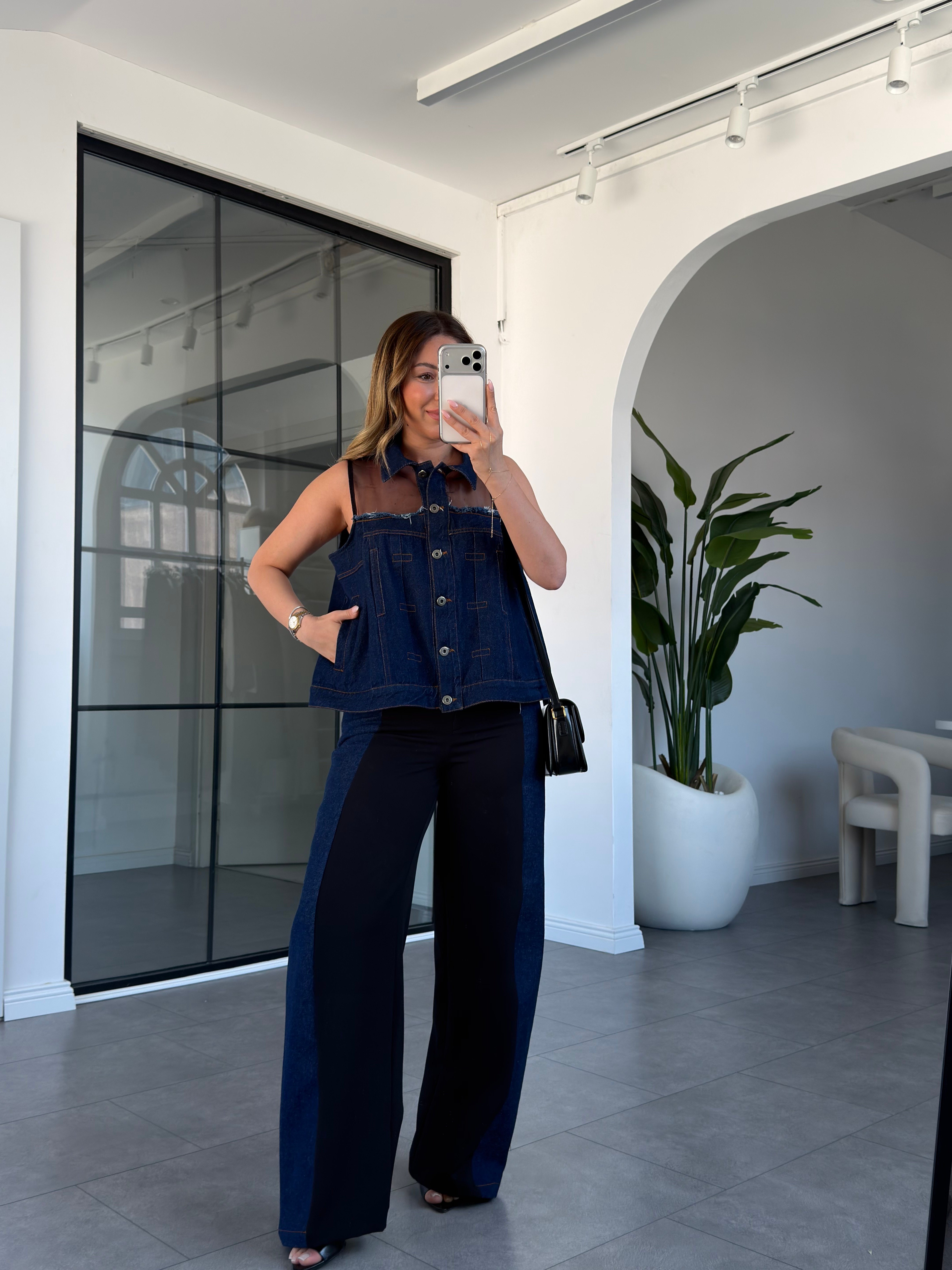 Tül Detaylı Denim Takım 2787