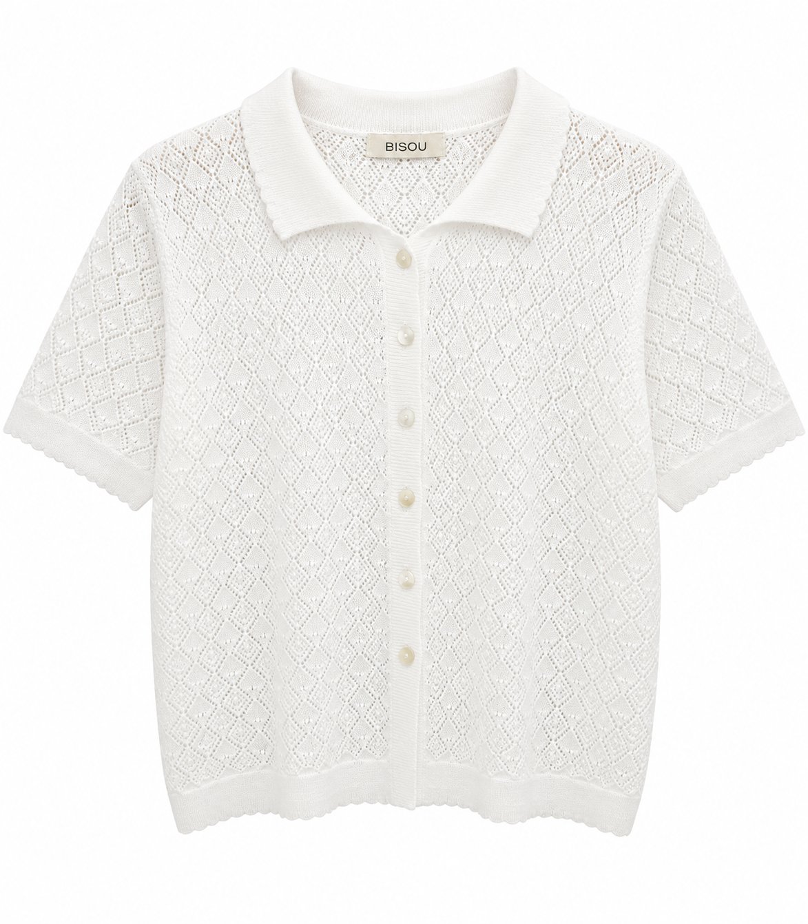 Elmas Desenli Örgü Polo Bluz 5389