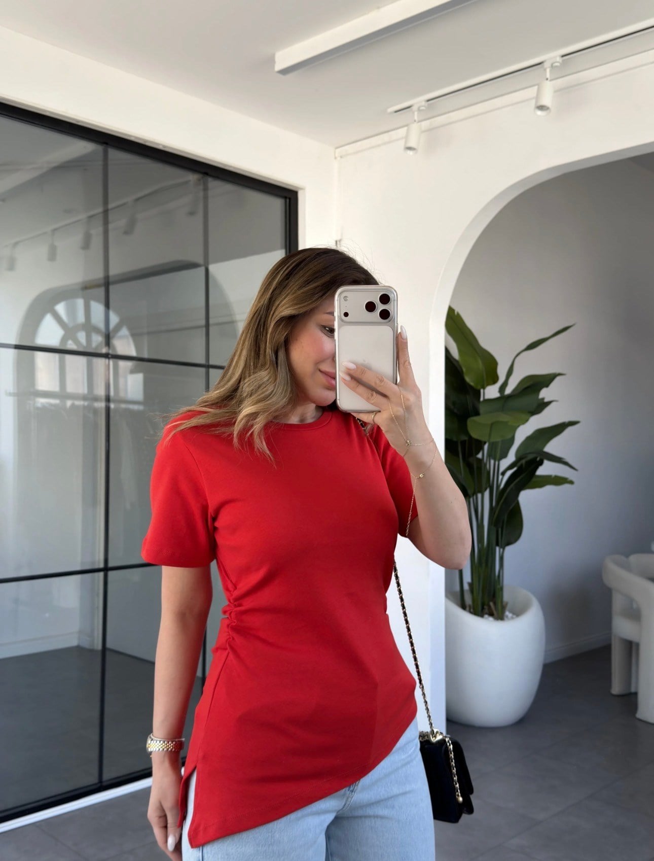 Yanı Büzgülü T-Shirt 22982