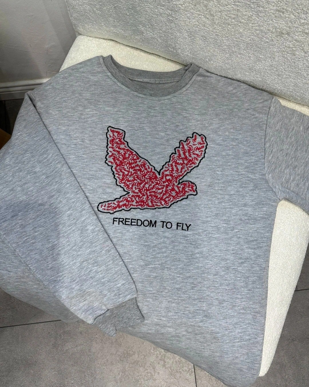 Kuş Baskılı Şardonlu Sweatshirt