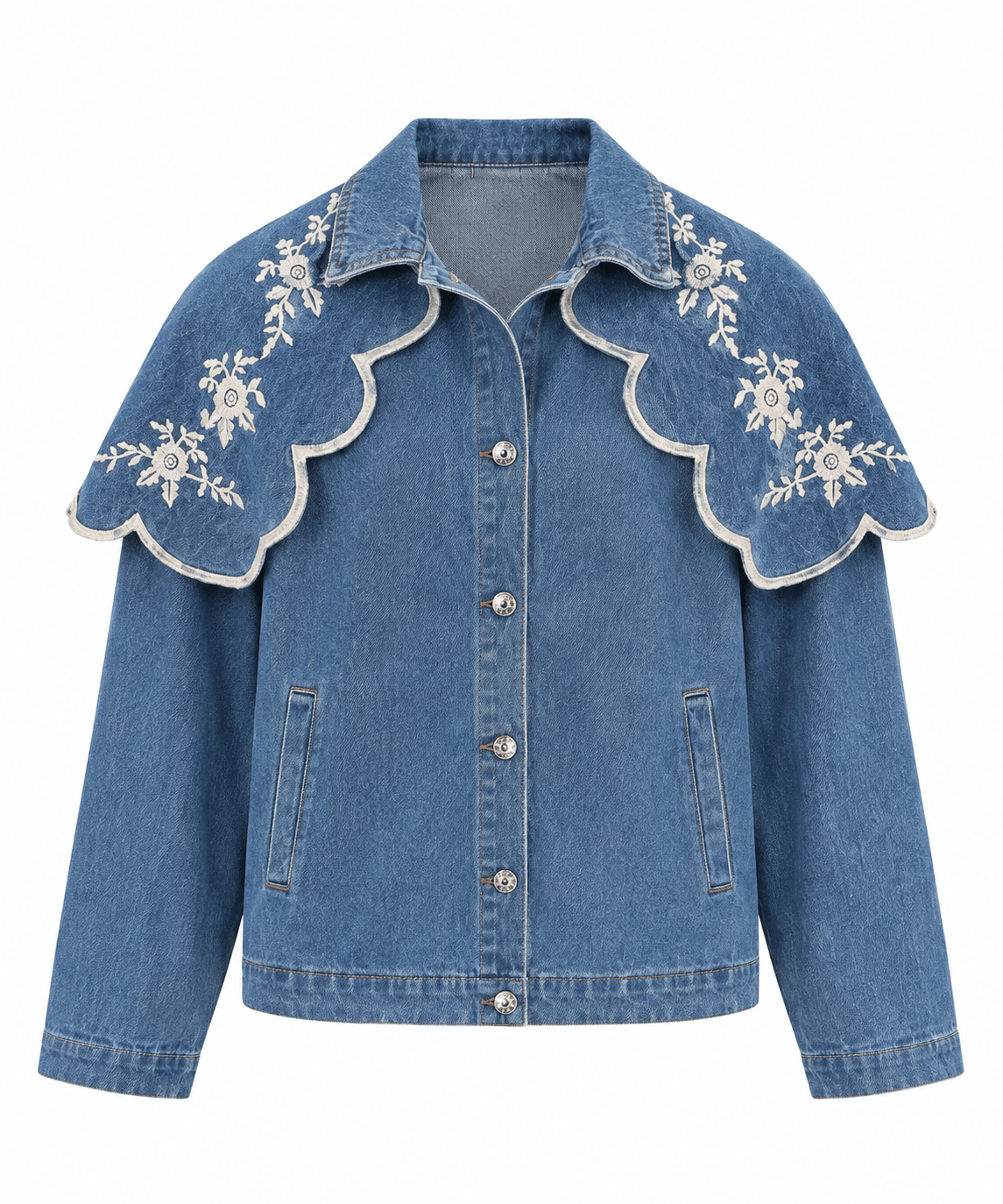 Nakışlı Denim Ceket 1435