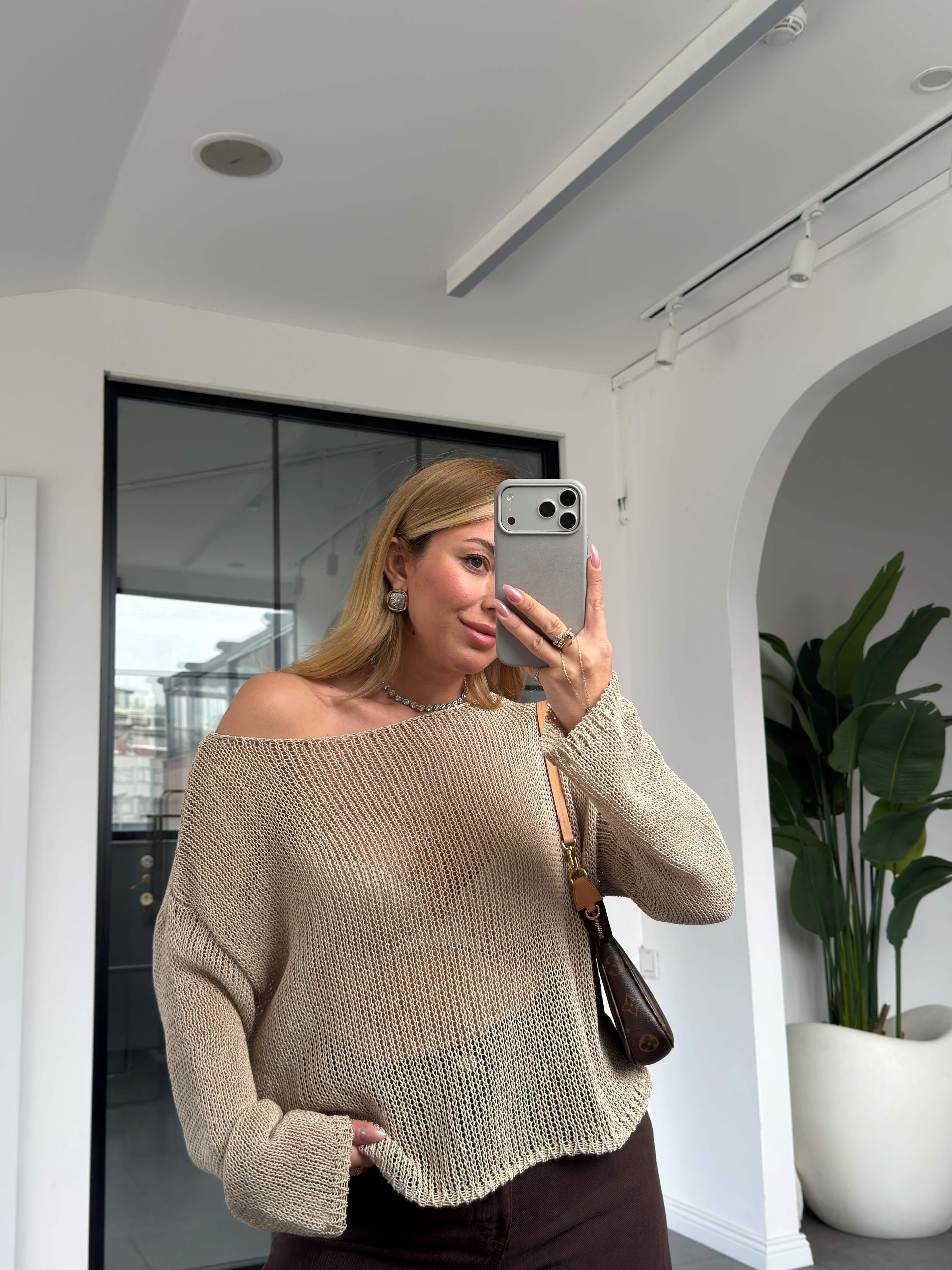 Delikli Triko Bluz 8741