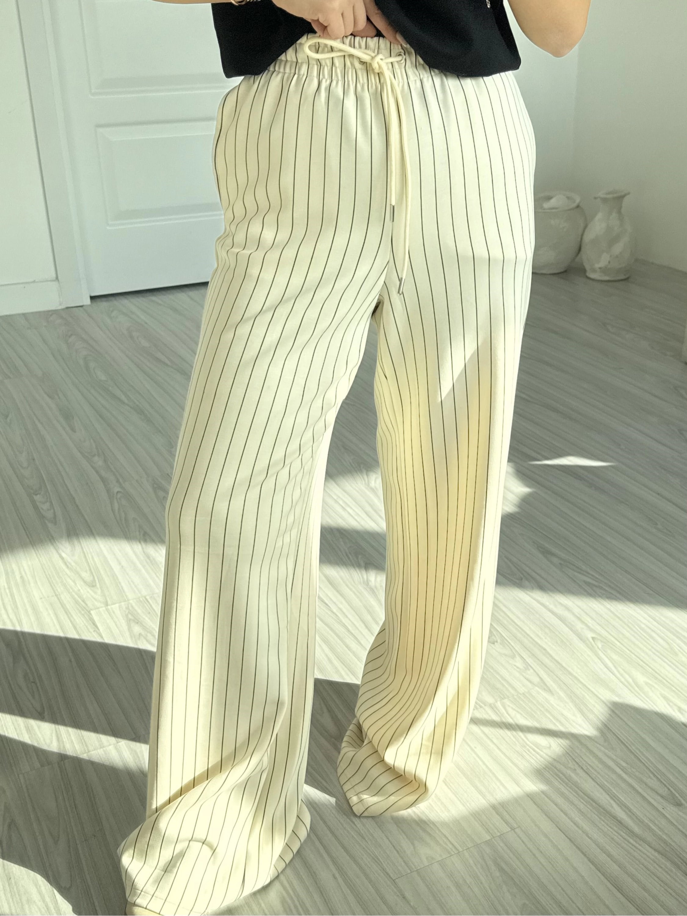 Oysh Marka Çizgili Modal Pantolon