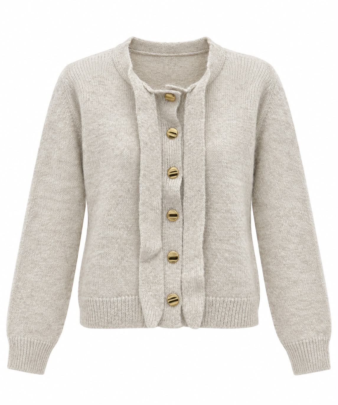 KREM GOLD DÜĞMELİ FULARLI HIRKA