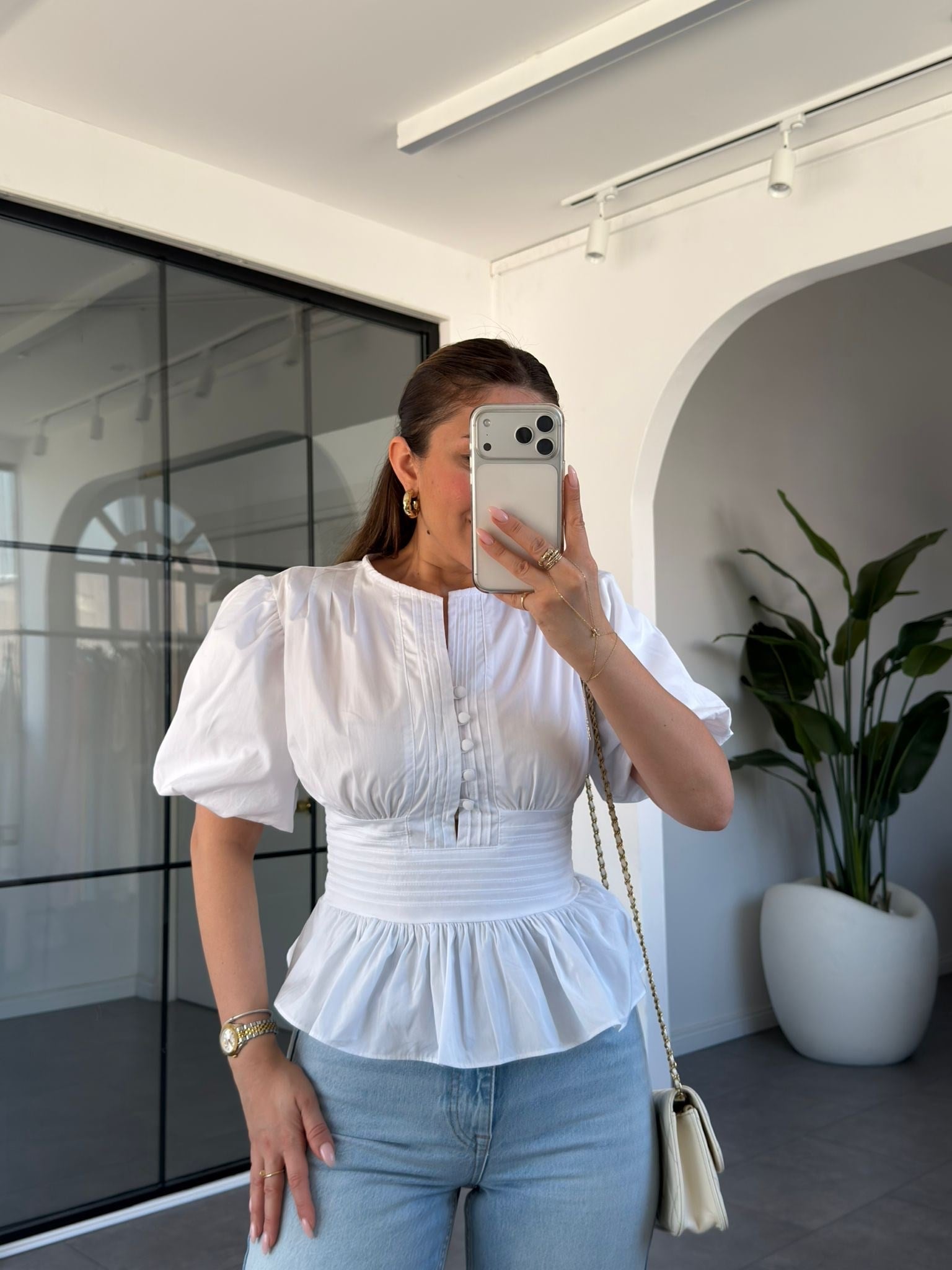 Balon Kol Poplin Bluz 5232