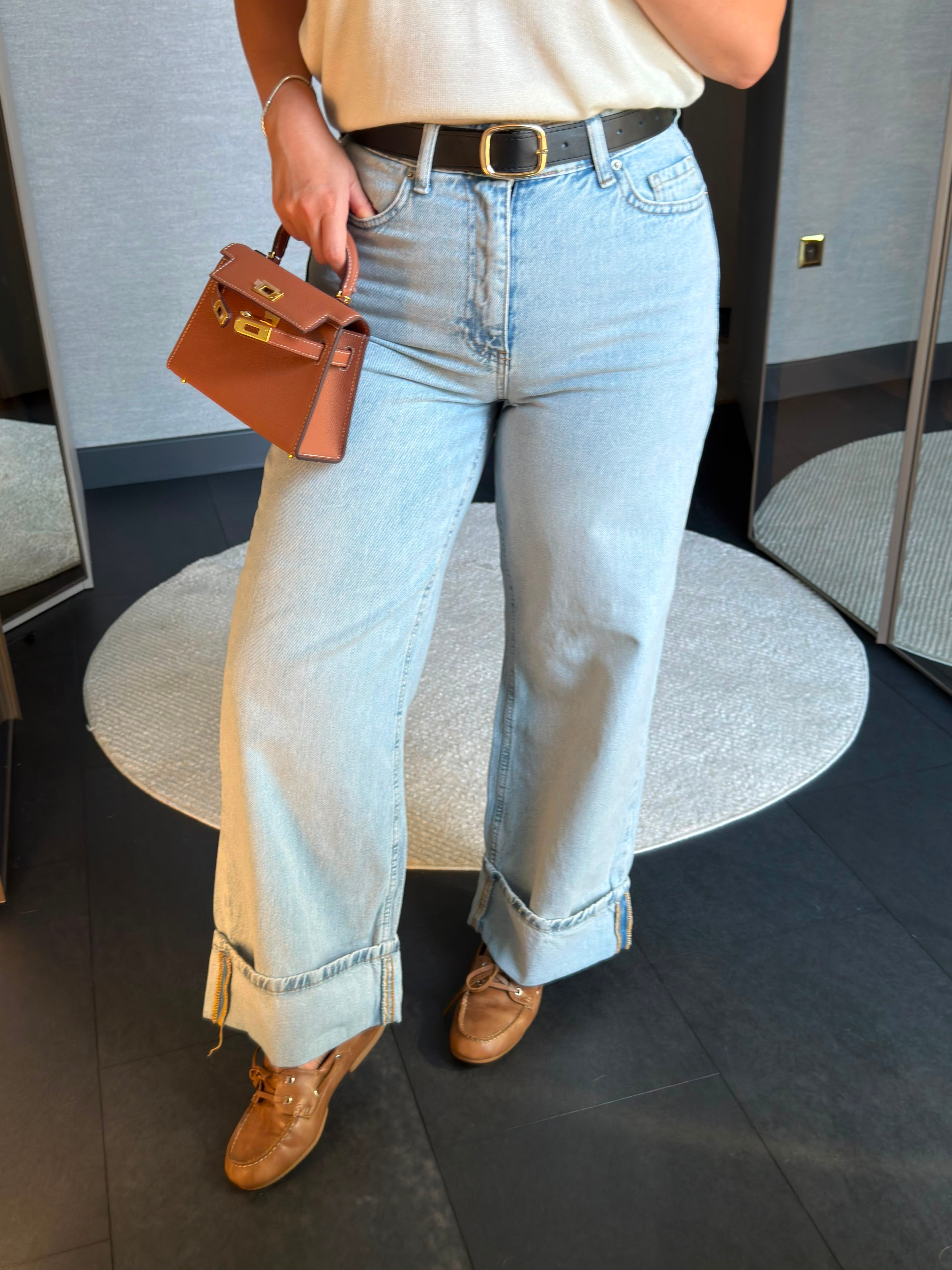 Kemerli Wide Leg Pantolon 1022
