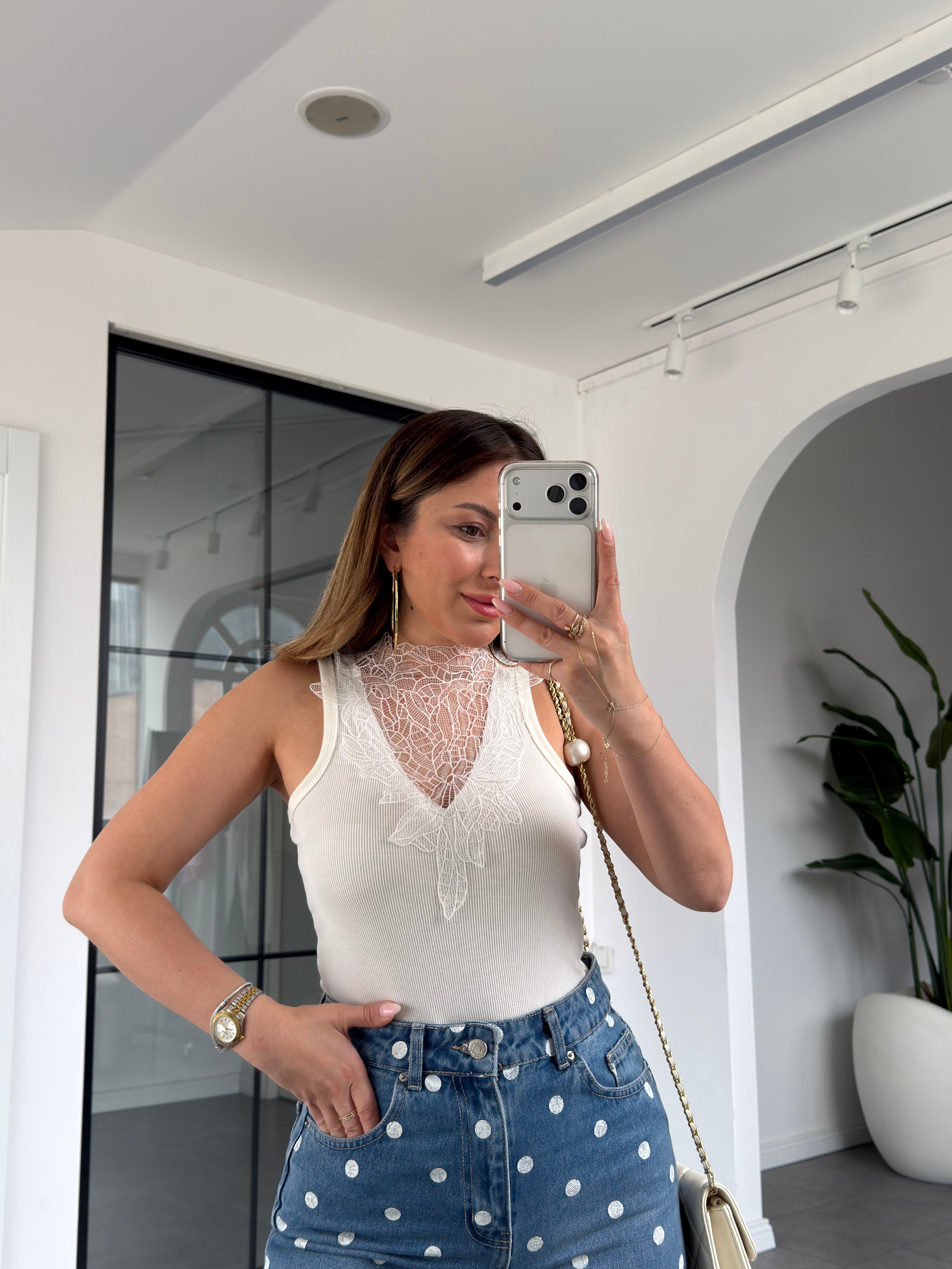Dantelli Kaşkorse Bluz 23091
