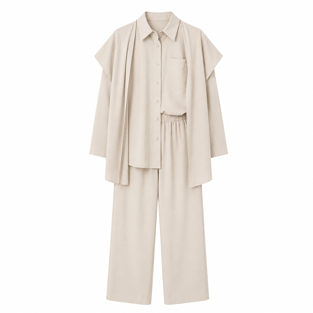 Tencel Gabardin Fularlı Takım 7226