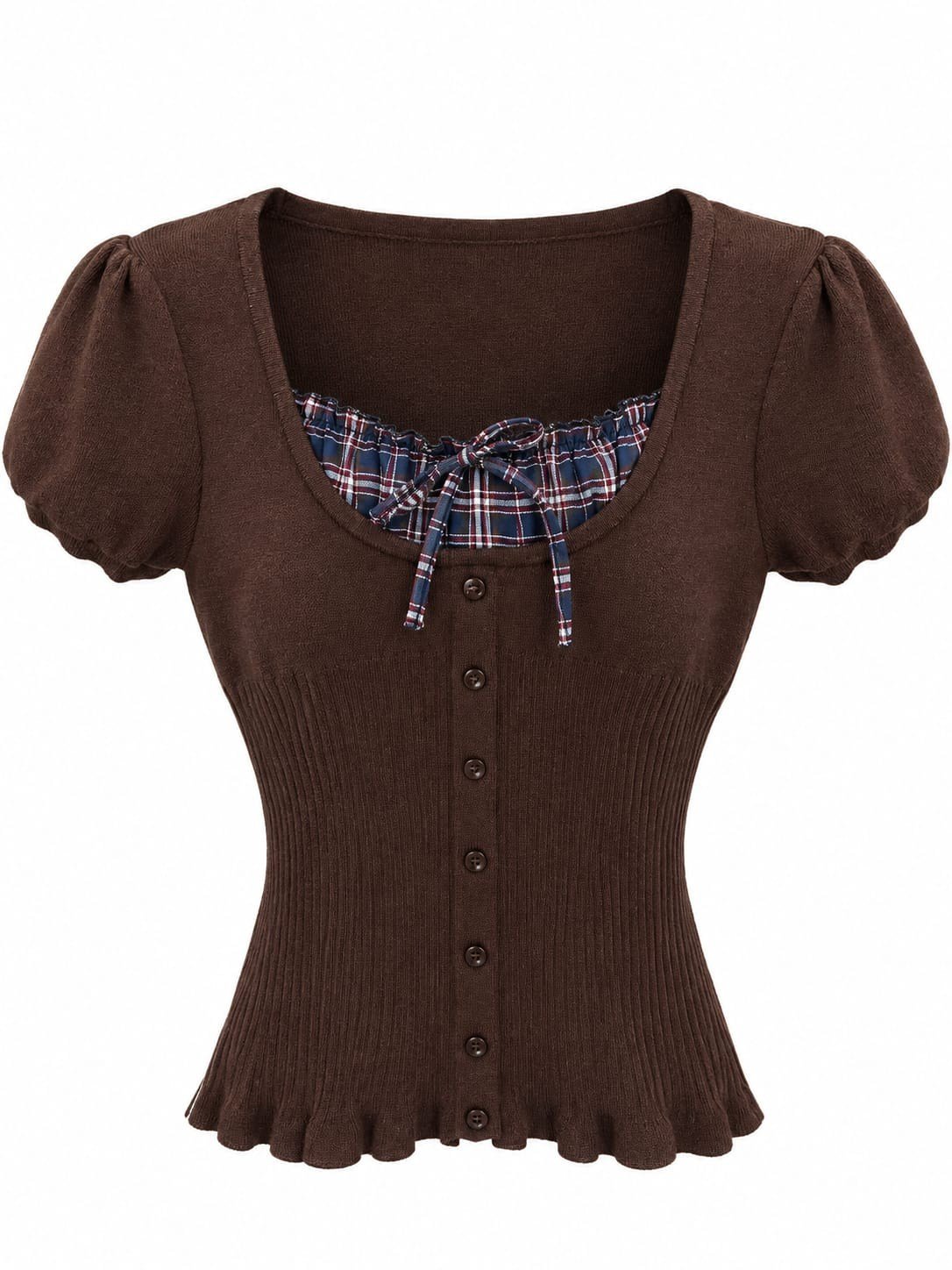 Yaka Detaylı Triko Bluz 5418 