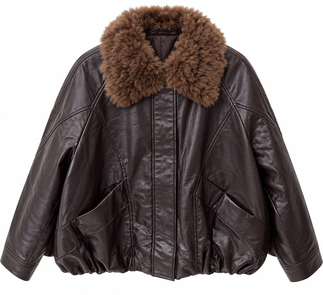 Peluş Yakalı Deri Mont 9001