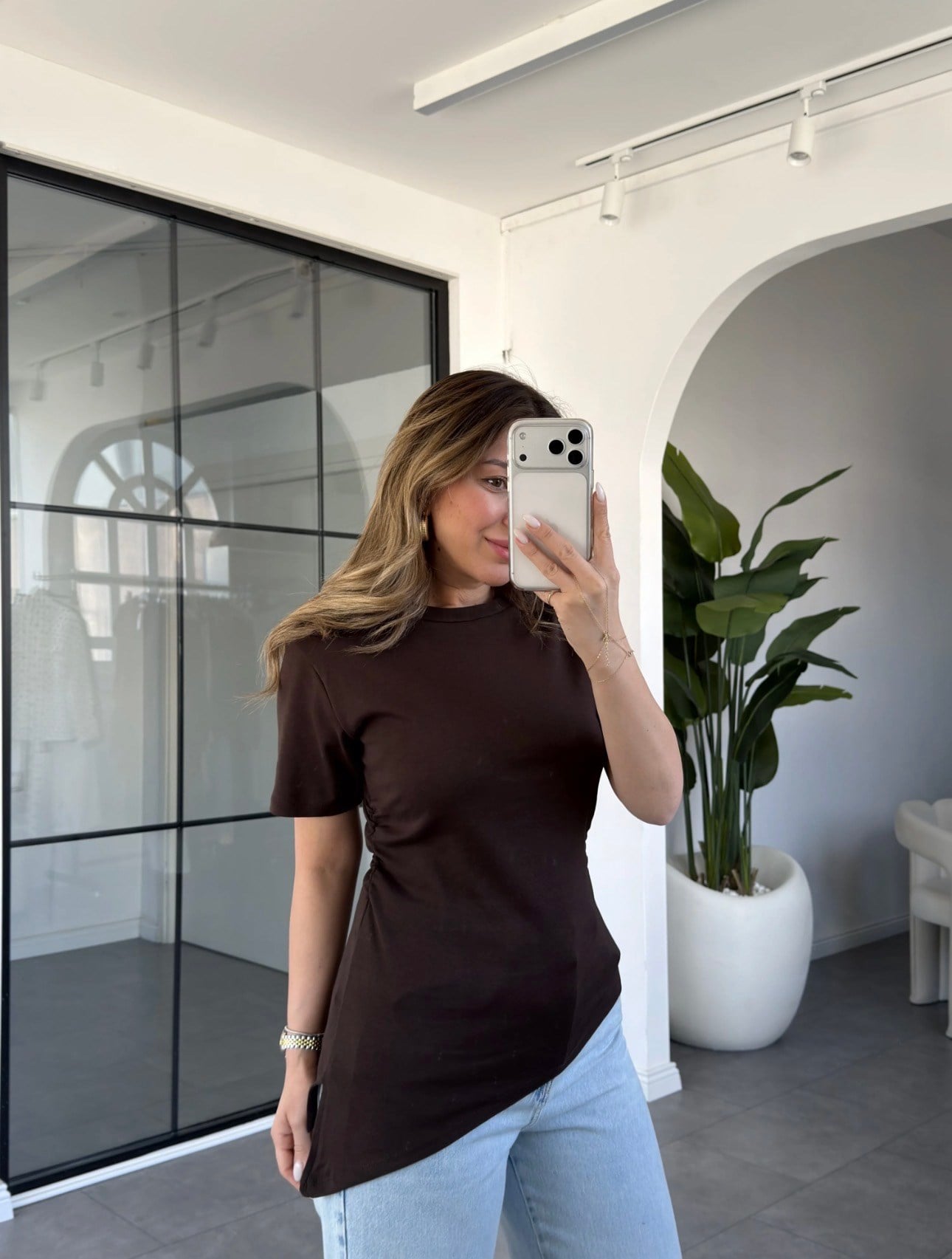 Yanı Büzgülü T-Shirt 22982