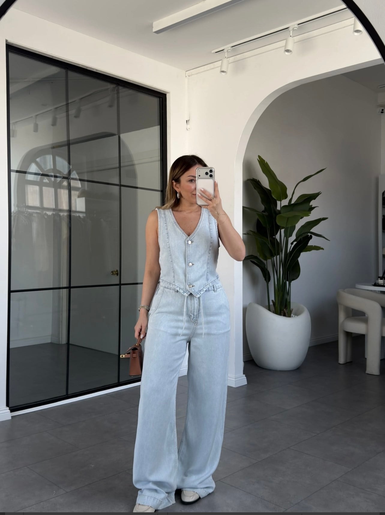 Yelek Beli İpli Tencel Takım 002