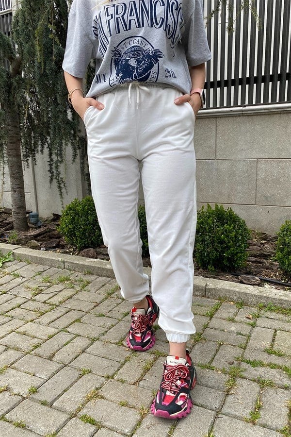 BEYAZ JOGGER EŞOFMAN ALTI