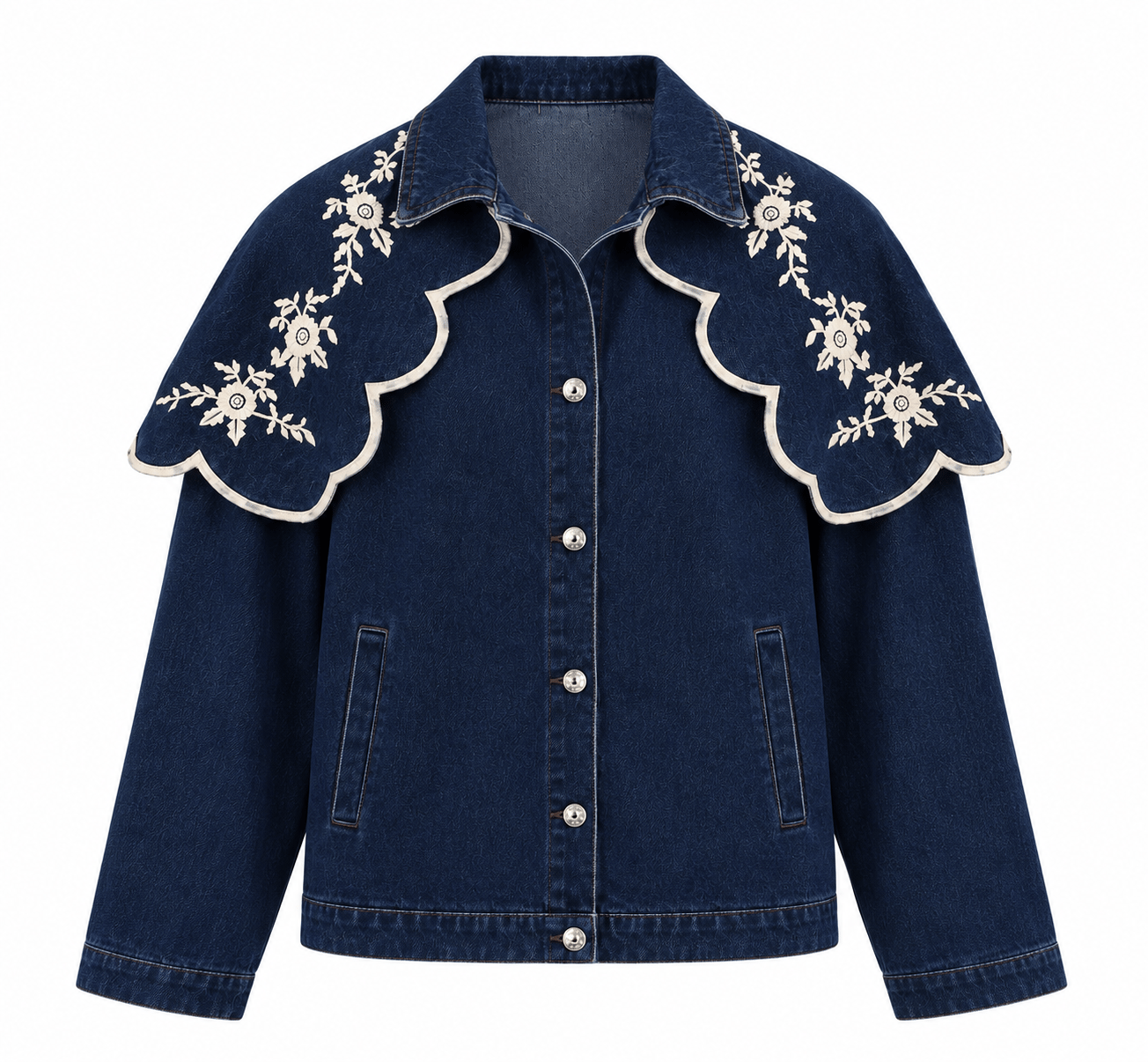 Nakışlı Denim Ceket 1435