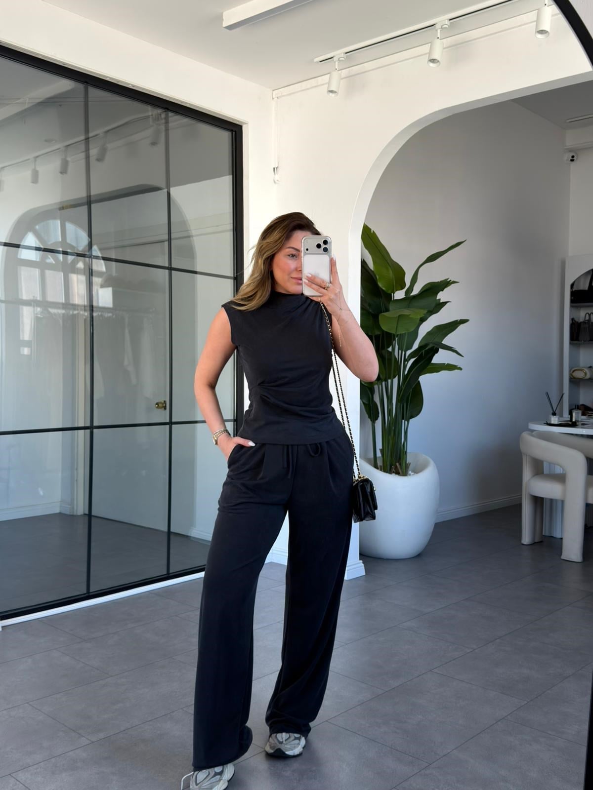 Sıfır Kol Modal Bluz Pantolon Takım 267332