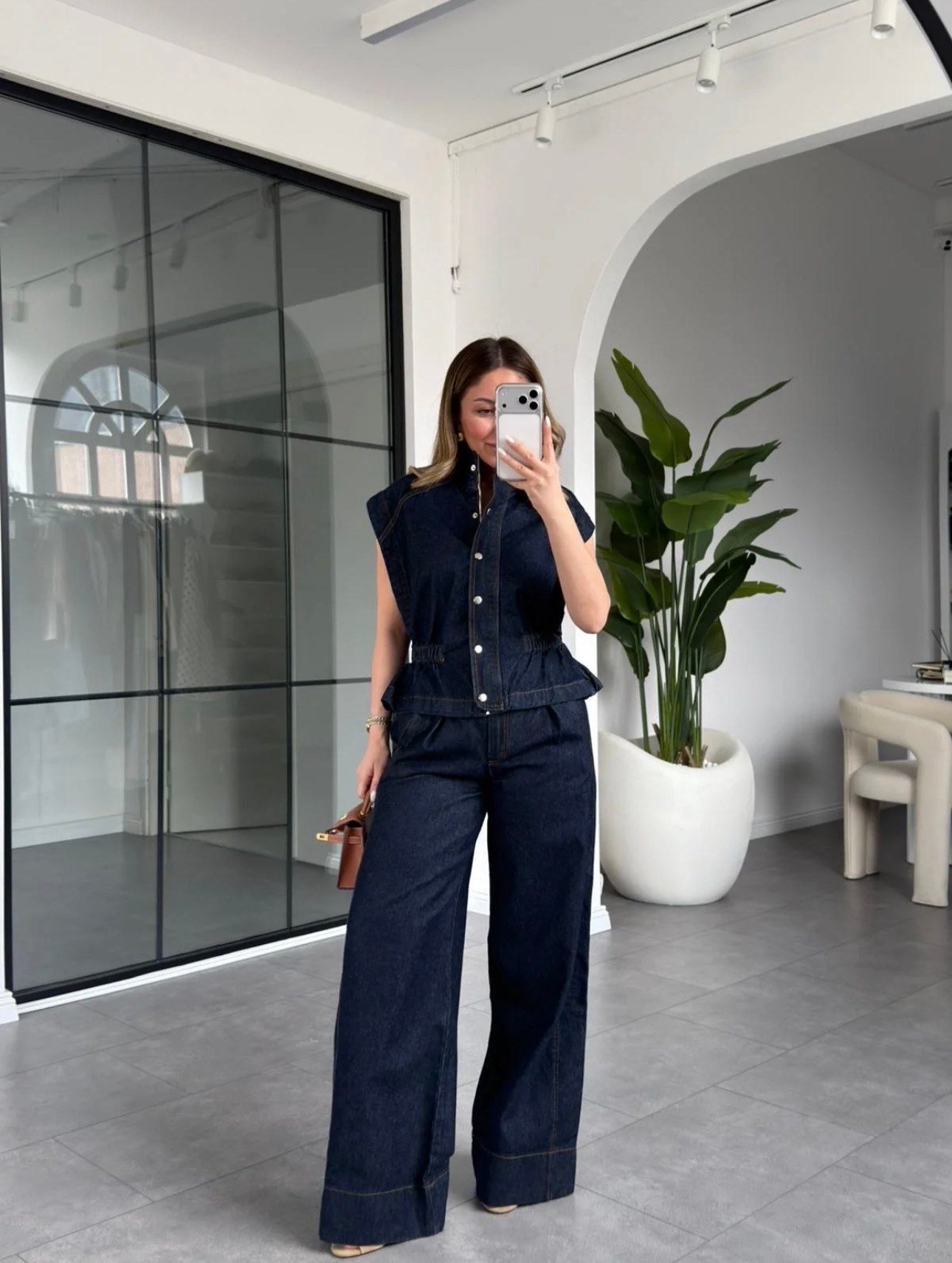 Denim Yelek Pantolon Takım 0982