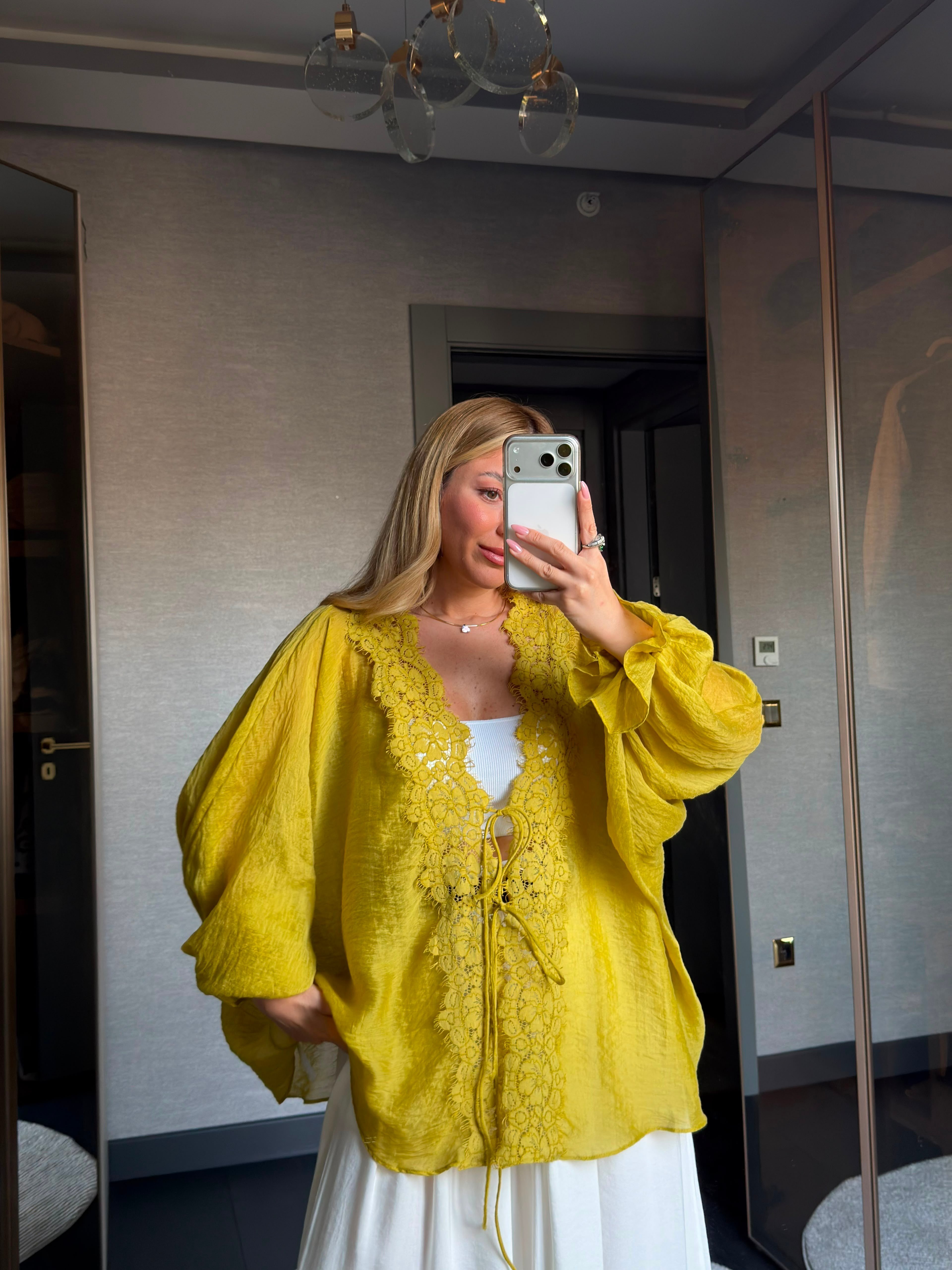 Dantelli Kimono Gömlek 5108        