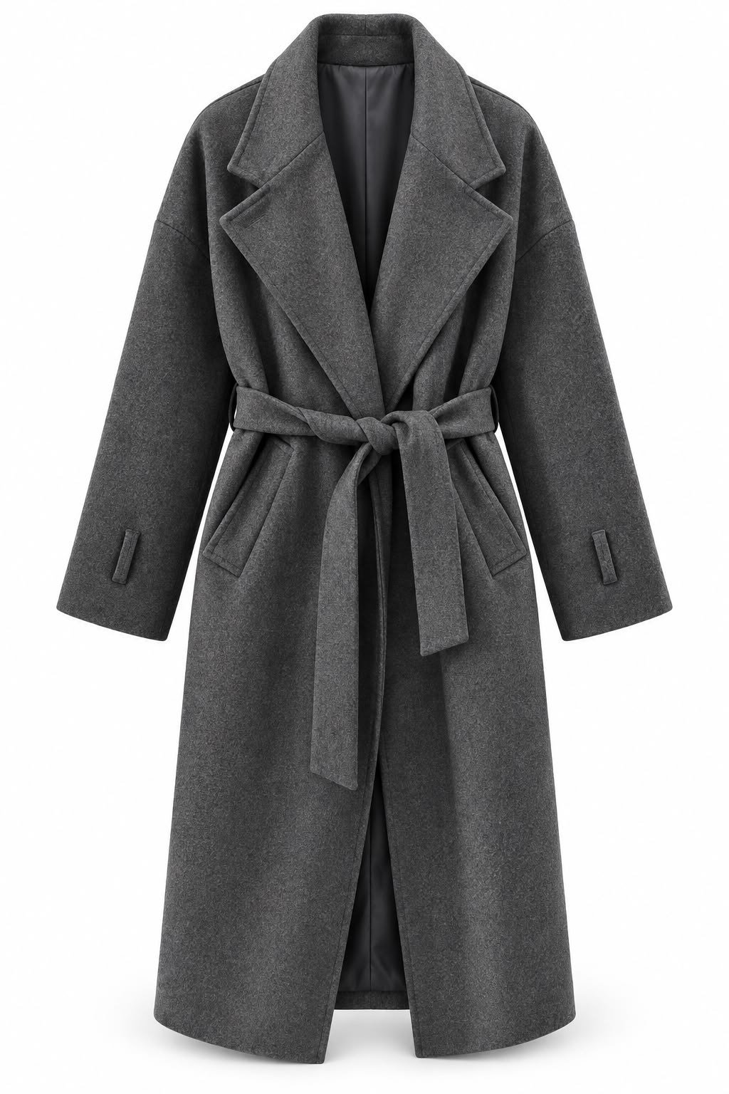 Oversize Kuşaklı Kaban 7327