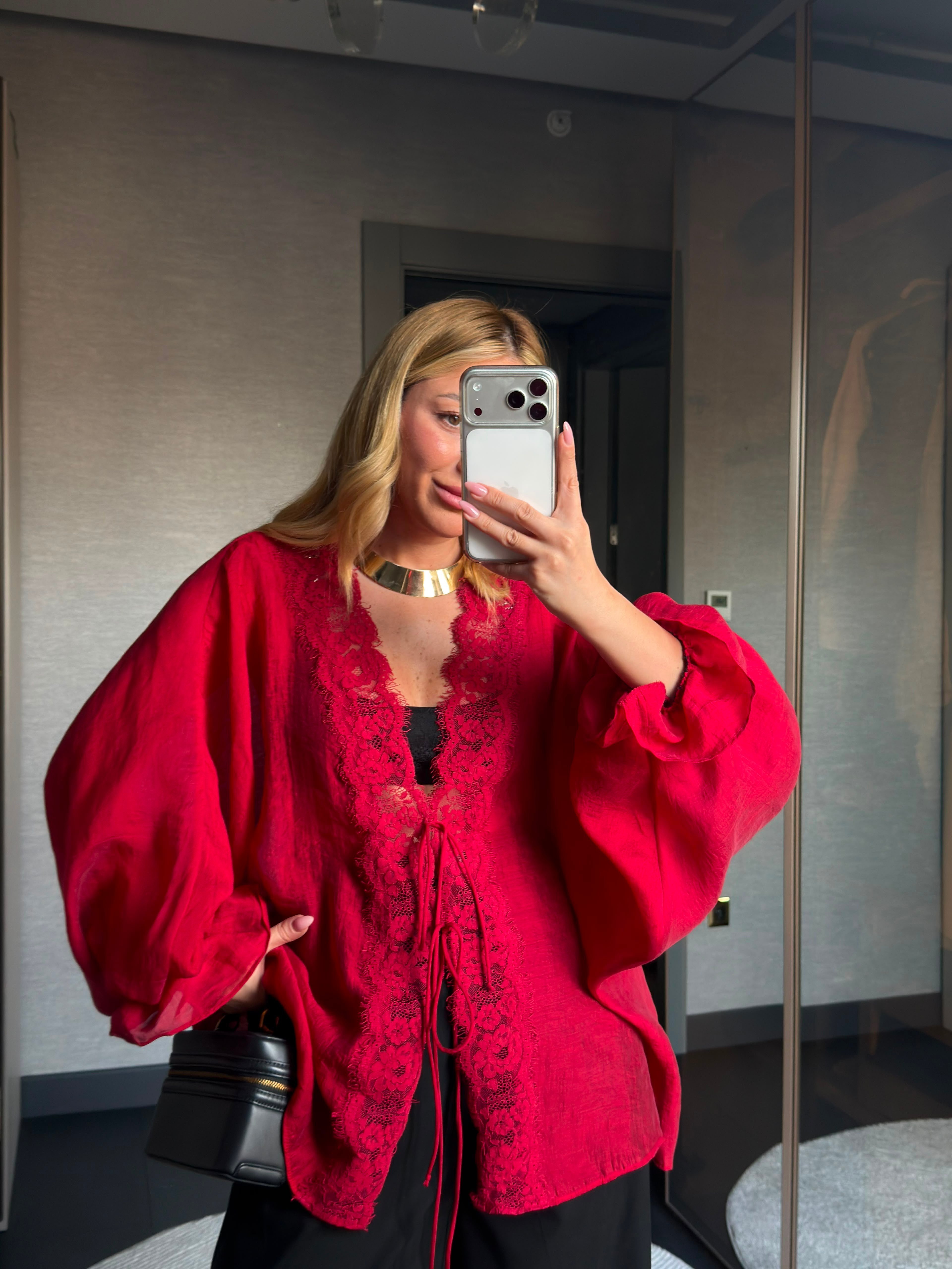 Dantelli Kimono Gömlek 5108      