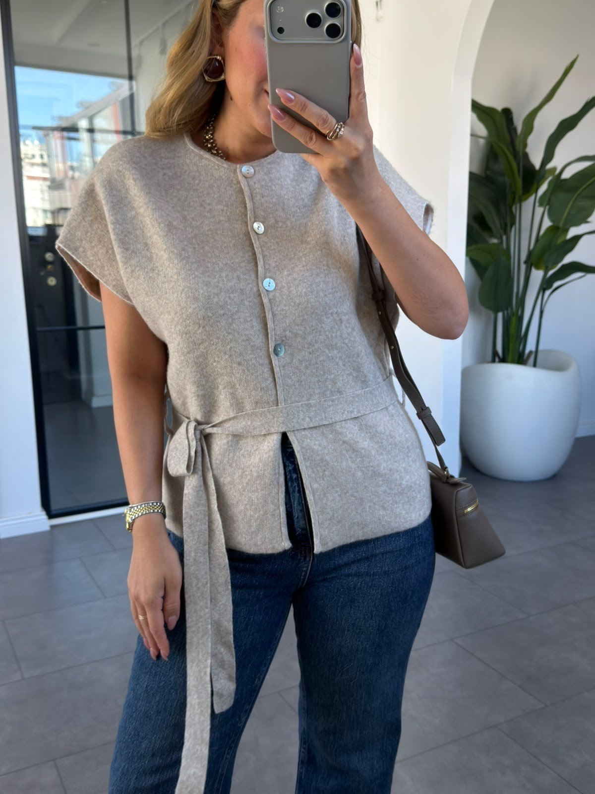 Bağlamalı Kolsuz Hırka 261050