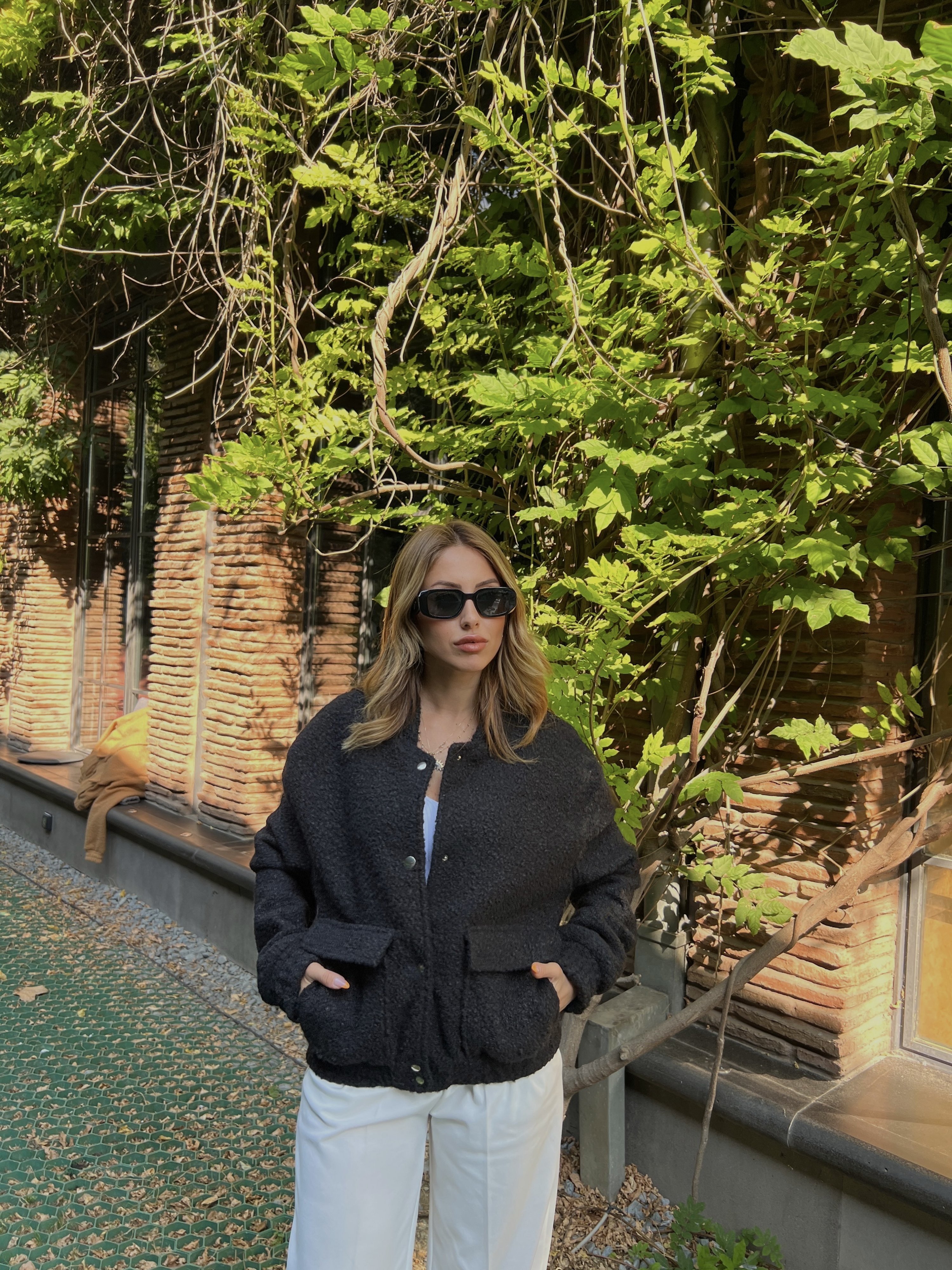 Siyah Buklet Bomber Ceket