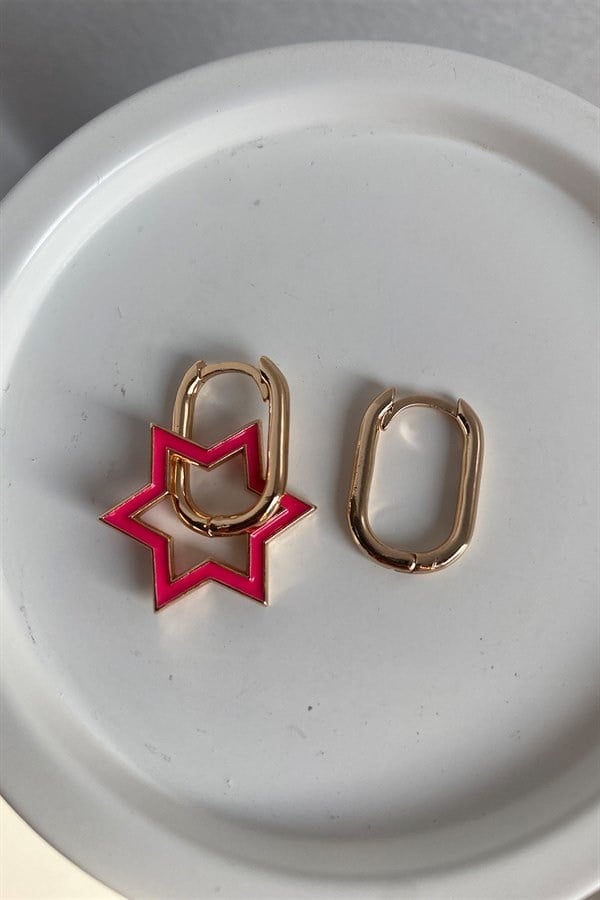 YEŞİL MİNELİ YILDIZ GOLD KÜPE