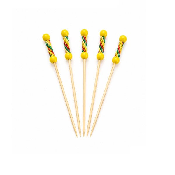 Yiyang Bambu Kürdan Örgülü Sarı 12 cm ( 100 adet ) 