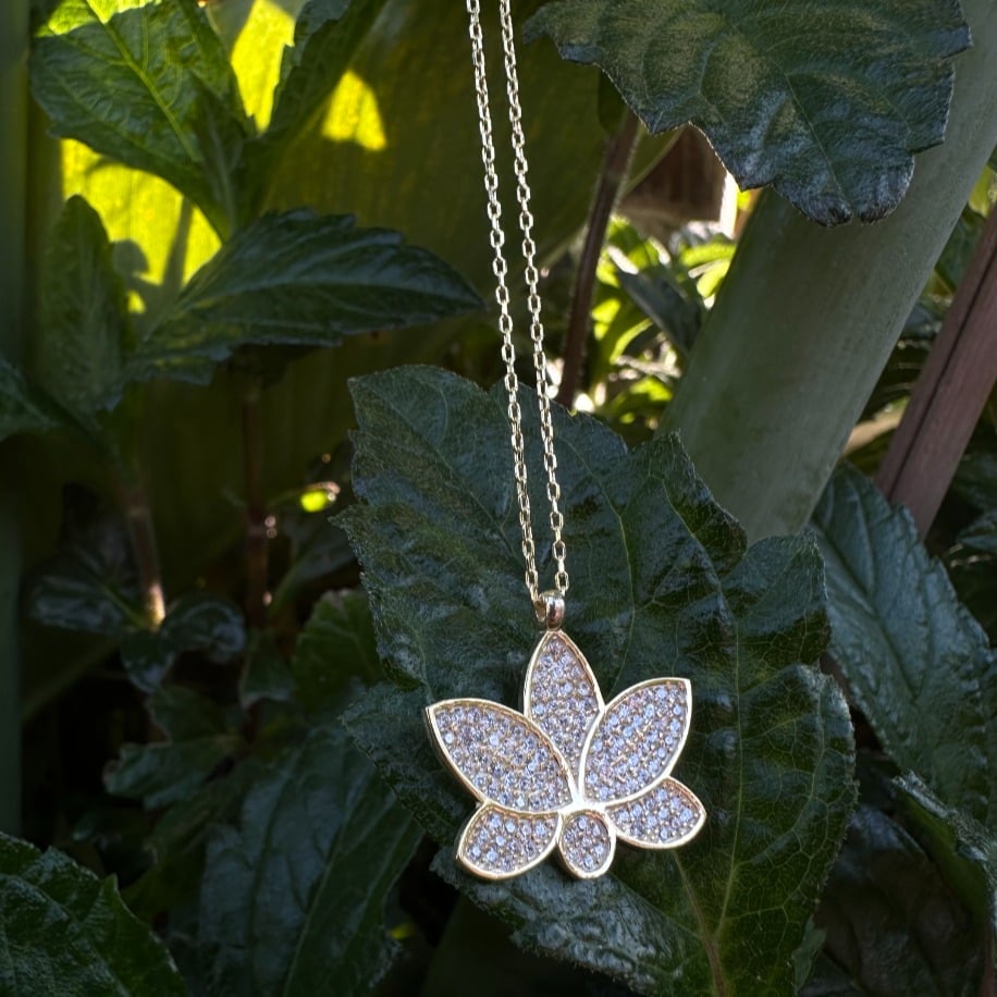 Lotus Çiçeği Kolye - 925 ayar gümüş