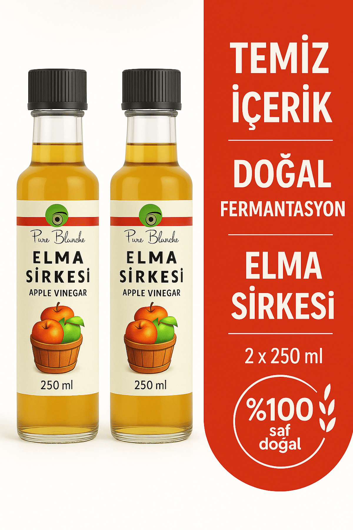 Elma Sirkesi Doğal Fermantasyon Apple Vinegar 500 Ml