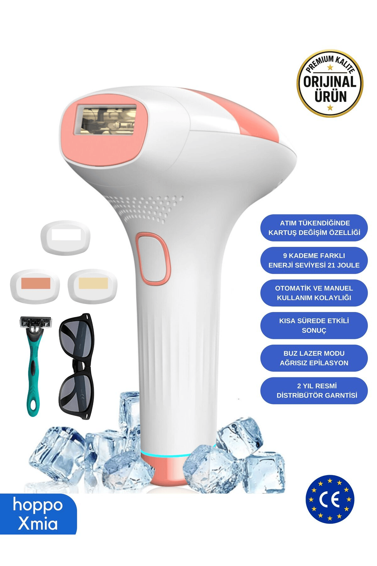 Xmia Ipl Lazer Epilasyon Cihazı 999.999 Atım 9 Kademe Ultra Güçlü