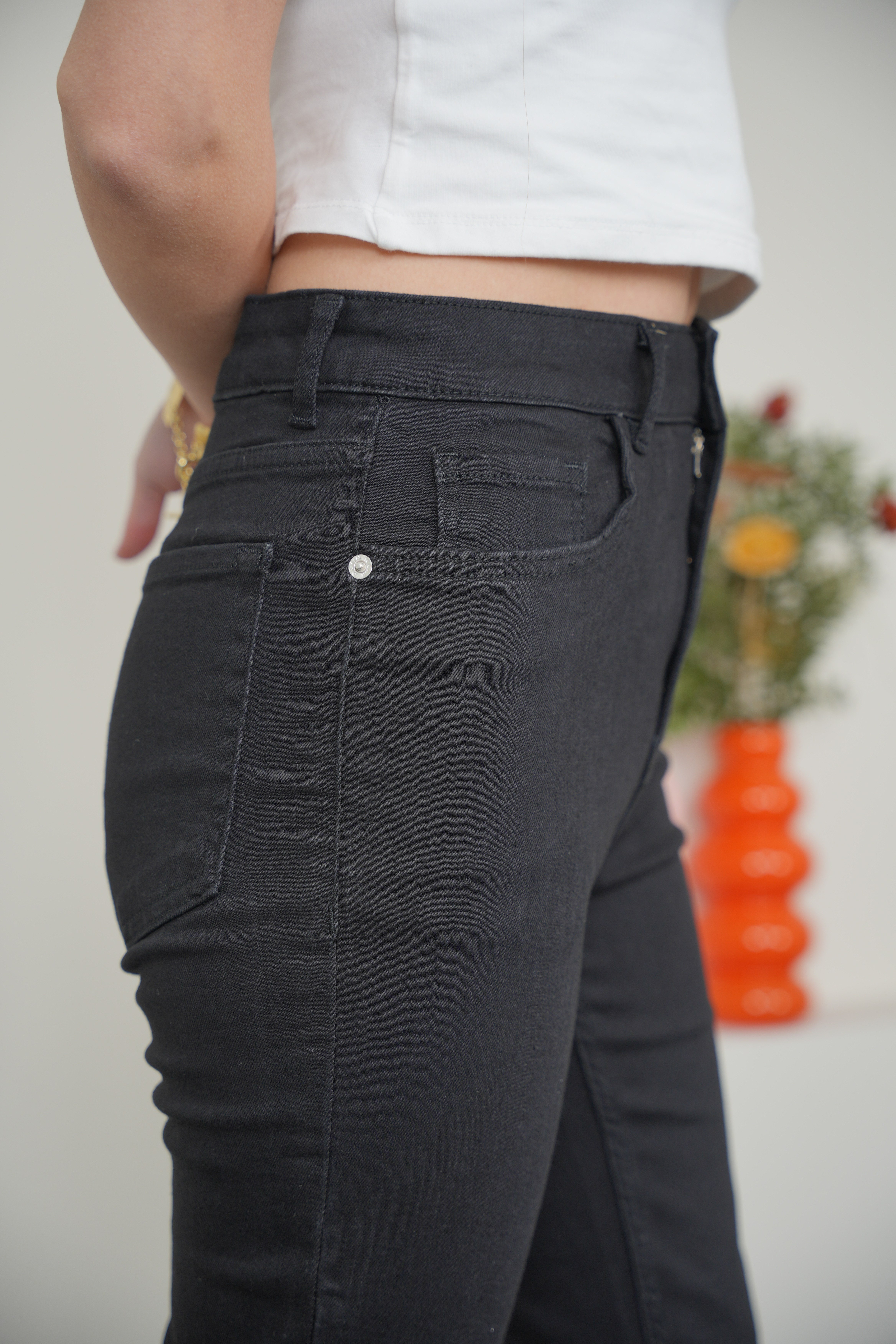 likralı boyfit yüksek bel jean siyah · 4