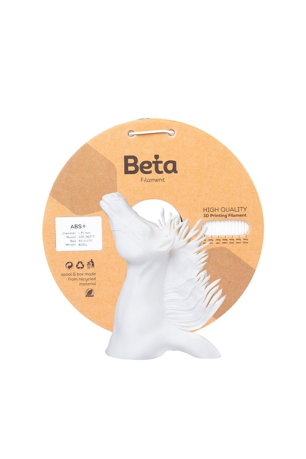 Beta ABS+ Filament White 1.75mm 800 Gr