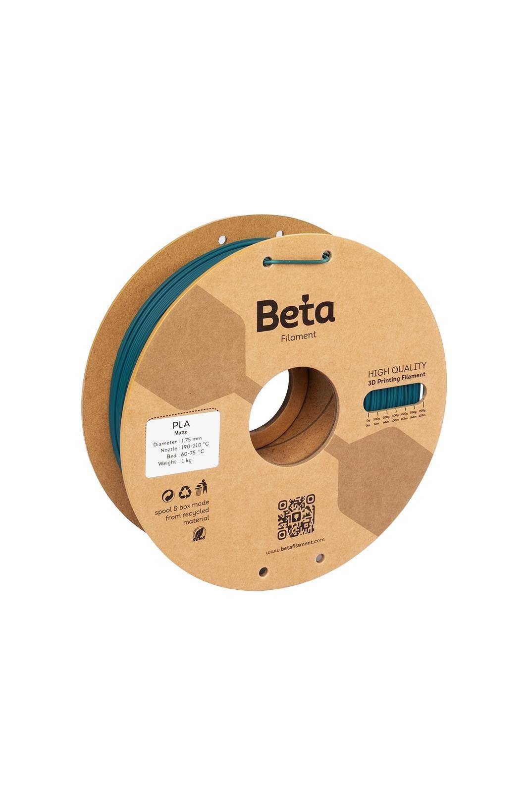 Beta PLA-Matte Emerald Filament 1.75mm 1kg