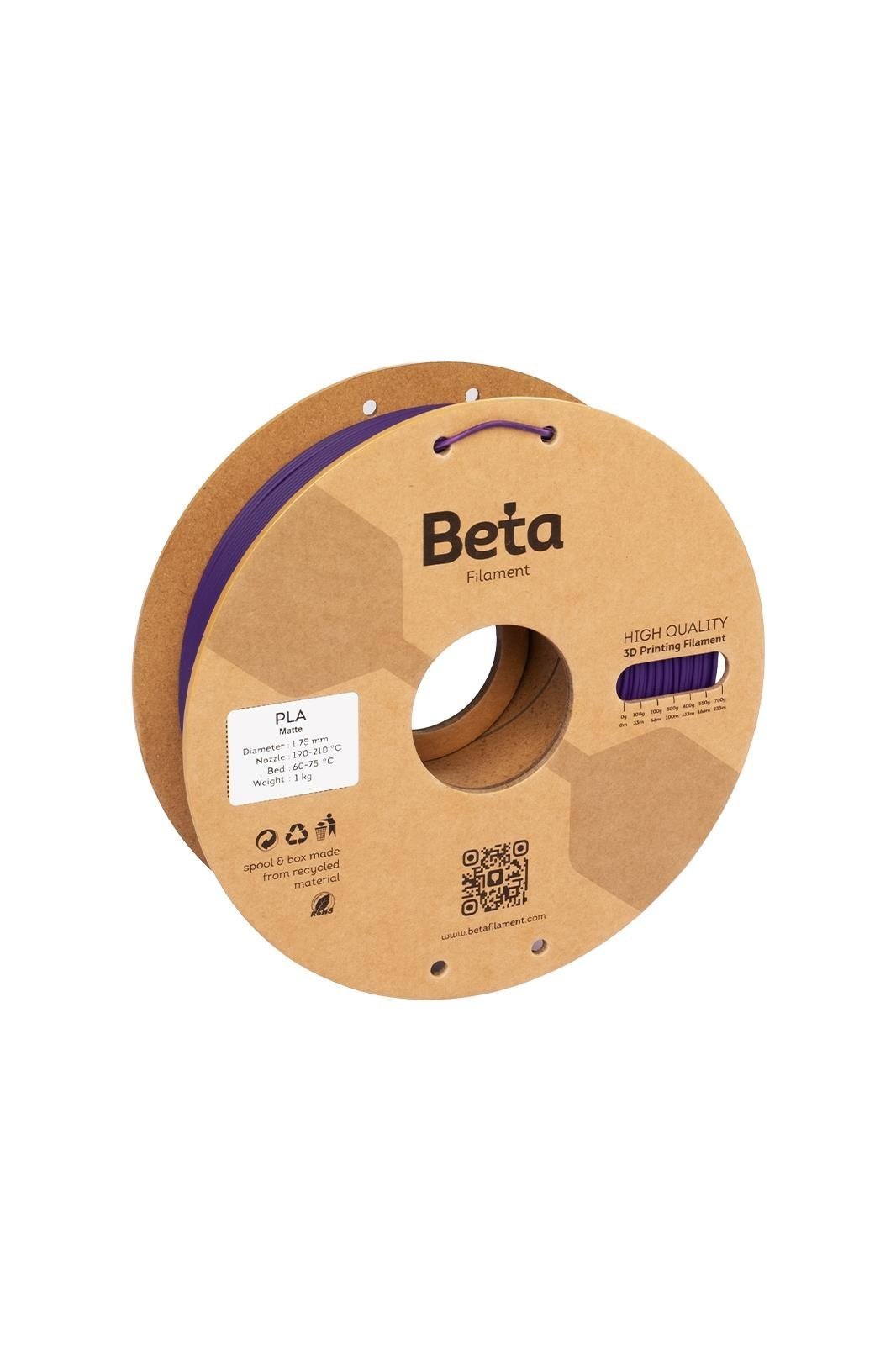 Beta PLA-Matte Grape Purple Filament 1.75mm 1kg