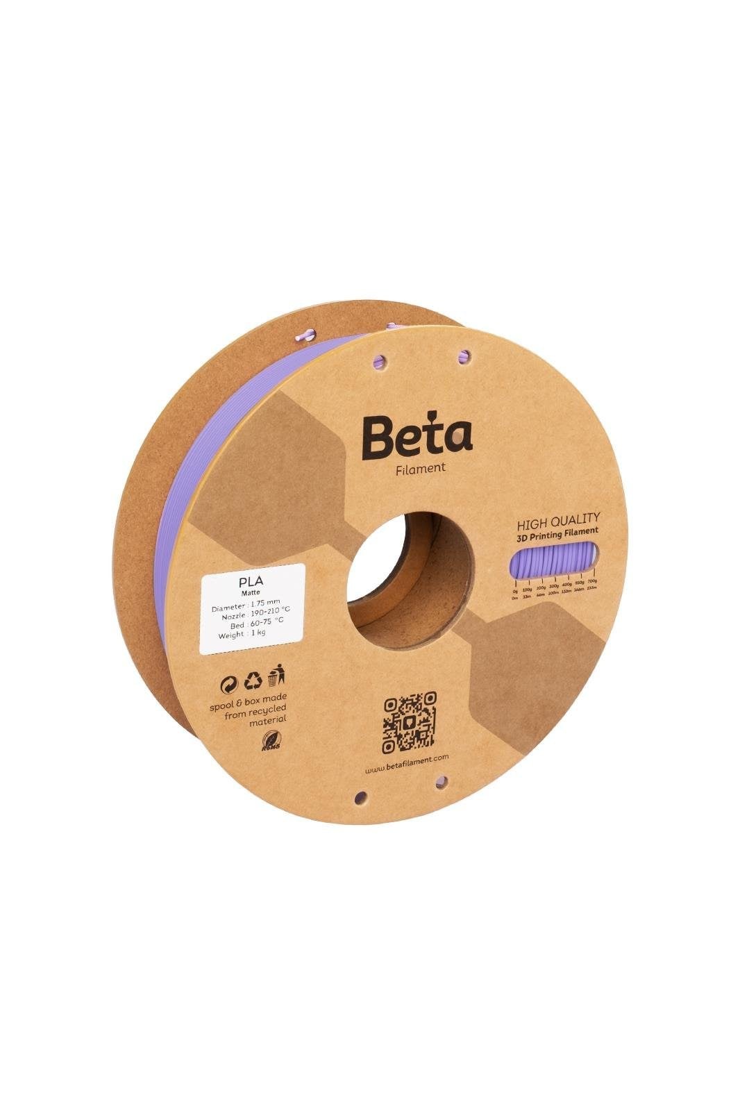 Beta PLA-Matte Purple Filament 1.75mm 1kg