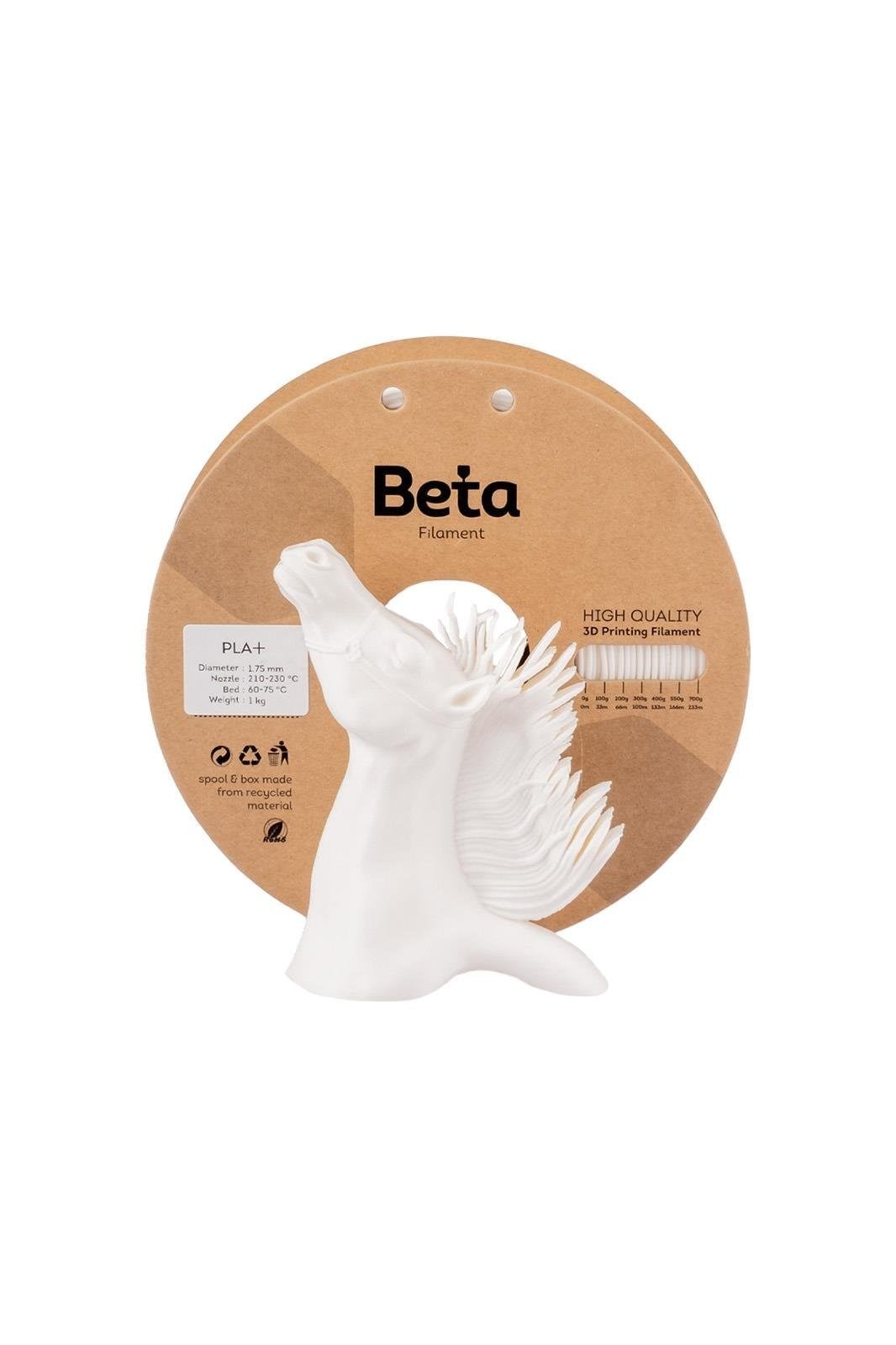 Beta PLA+ White Filament 1.75mm 1kg