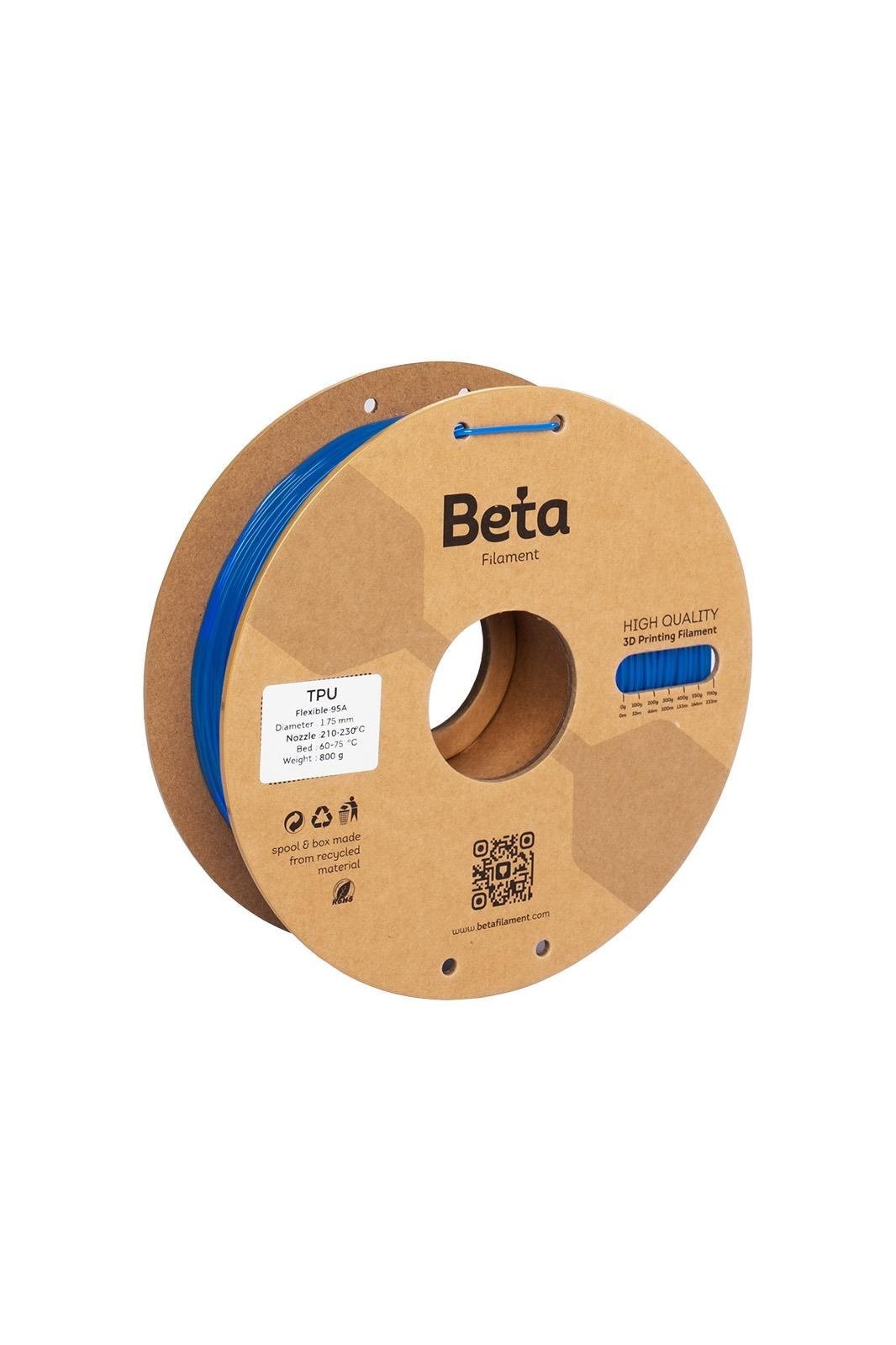 Beta TPU 95A Gemstone Blue Filament  800 gr