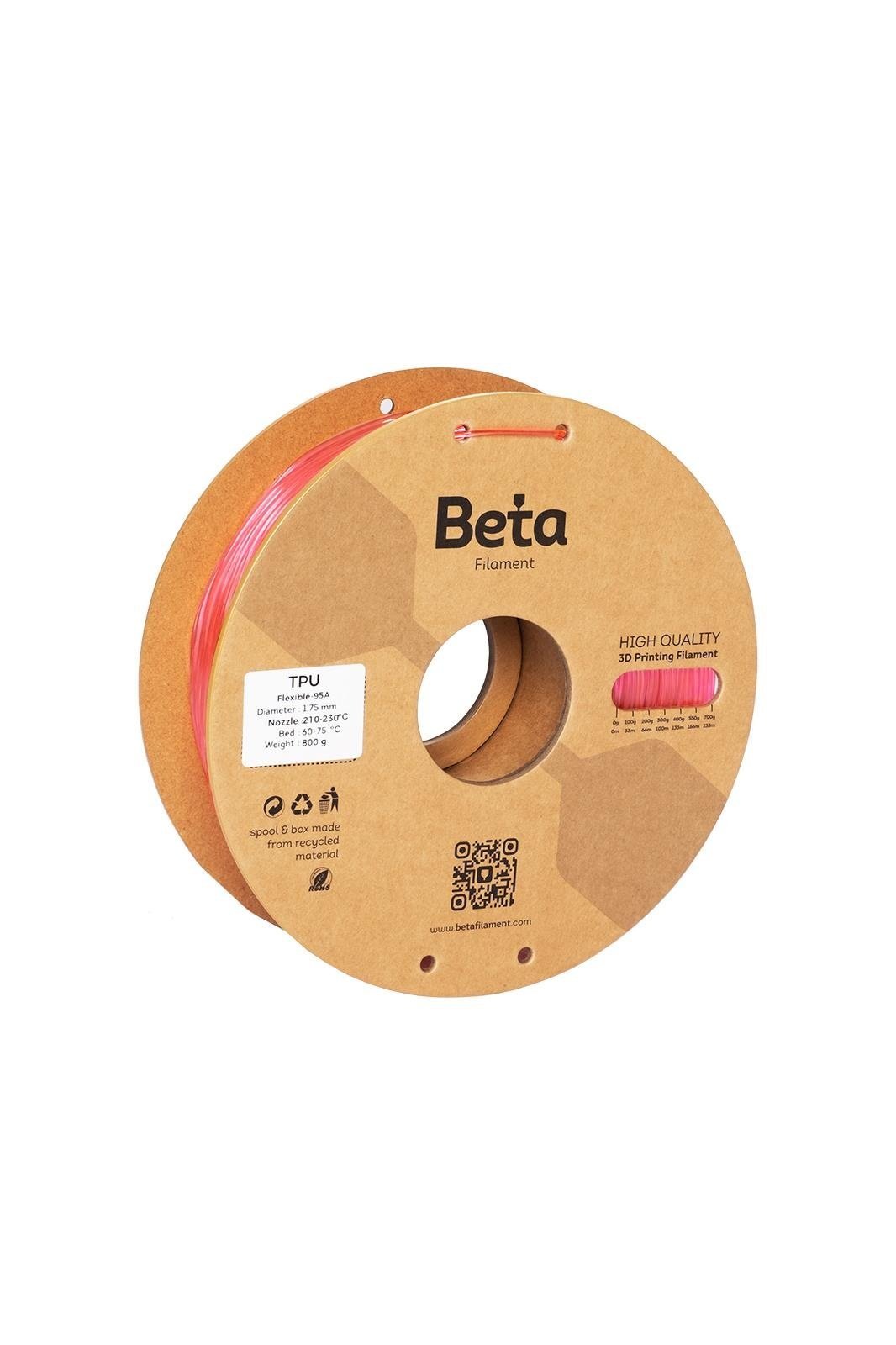 Beta TPU 95A Transparent Raspberry Red  800 gr