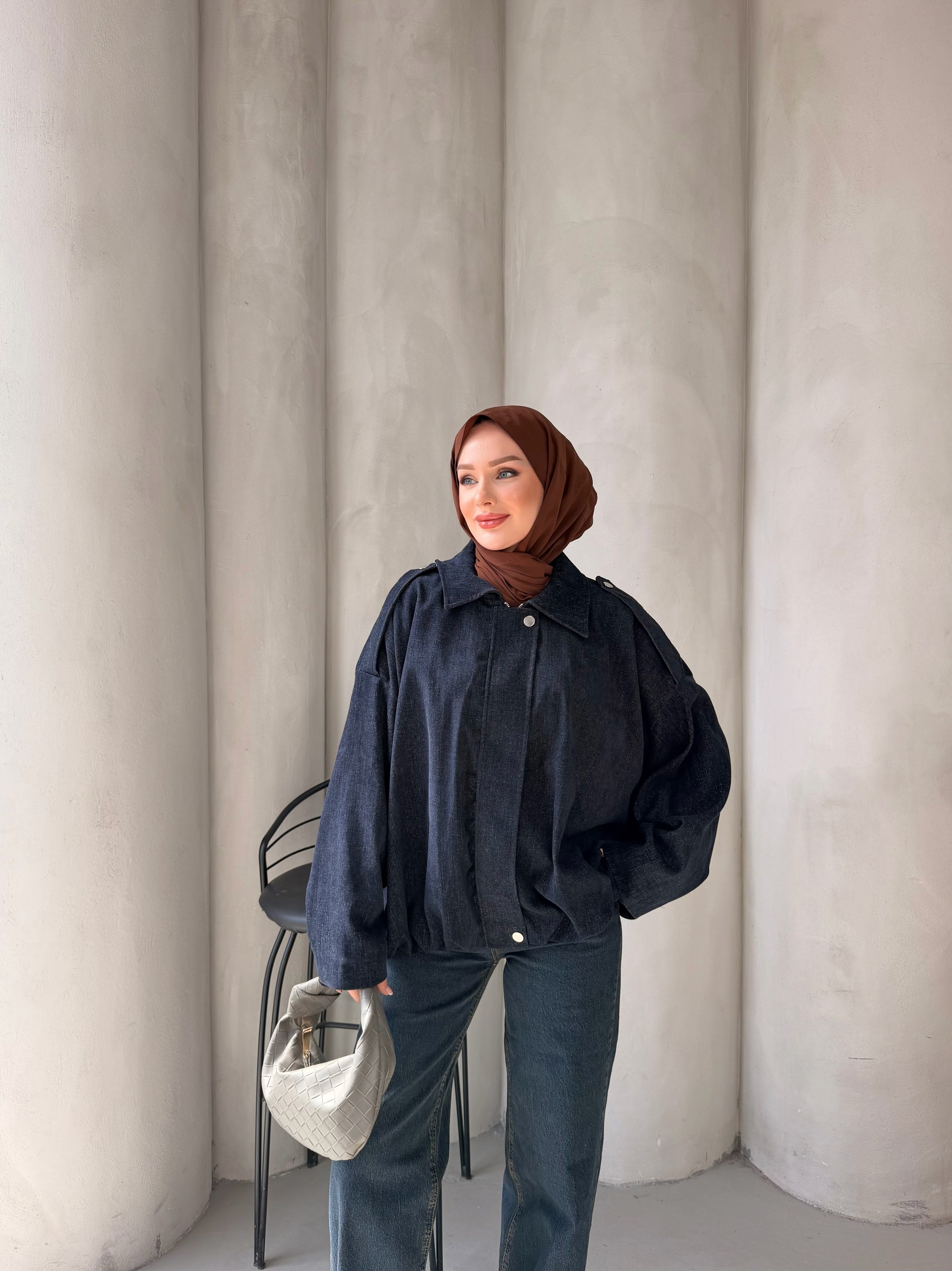 MAREN KADİFE BOMBER CEKET LACİVERT