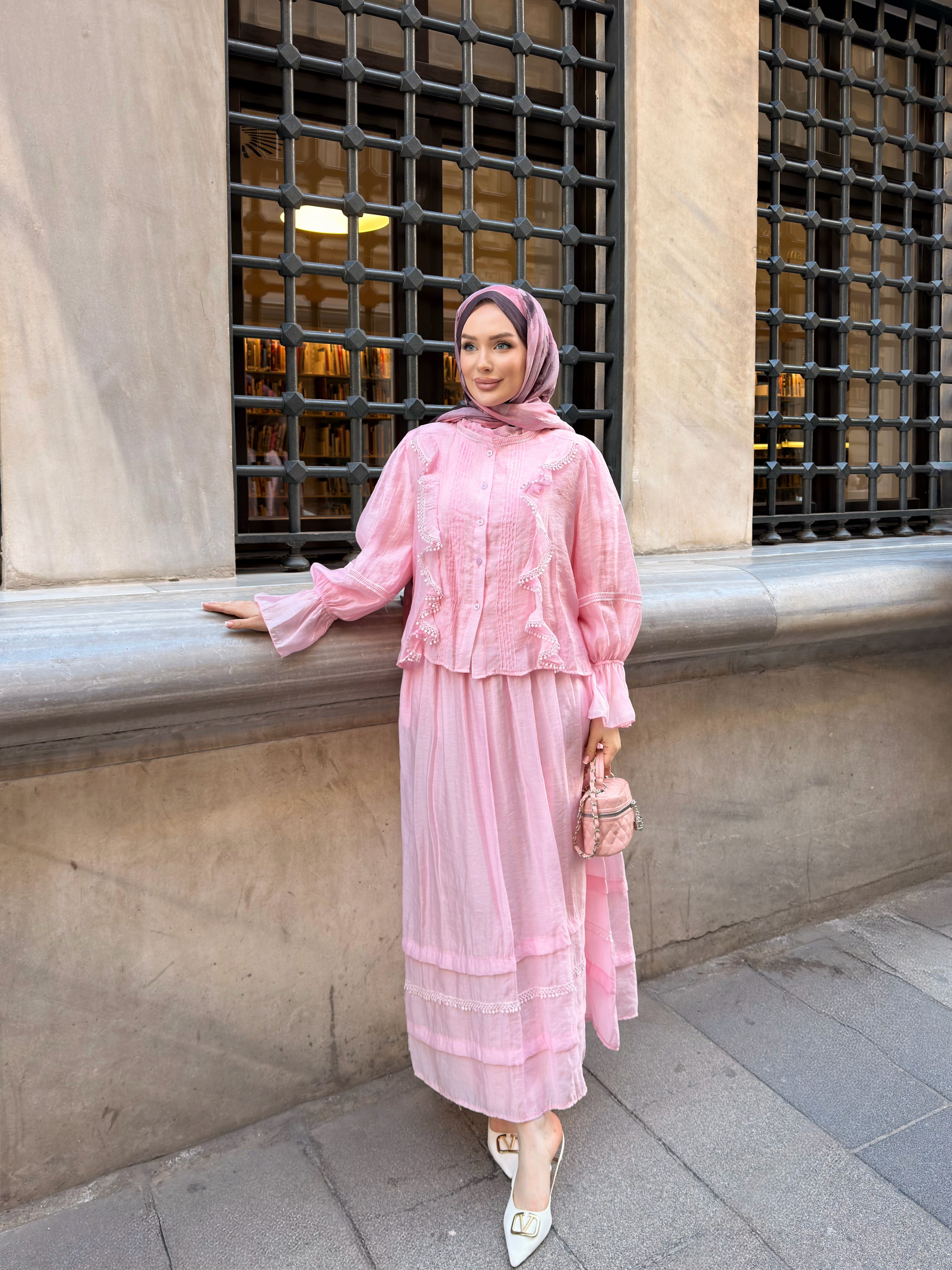 Noble Vual Etekli Takım | Pembe